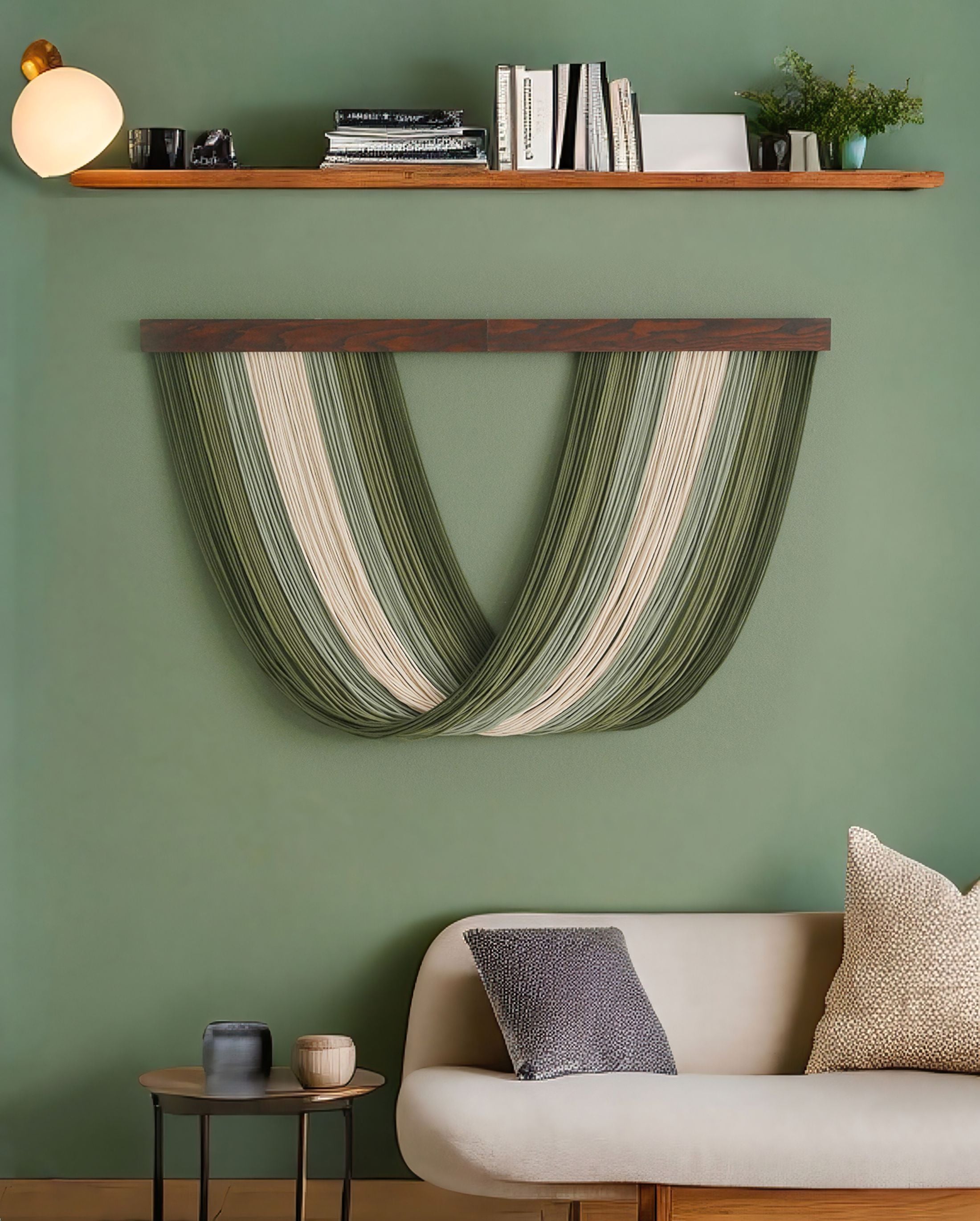 Tenture murale en fibre de macramé pour une décoration bohème élégante