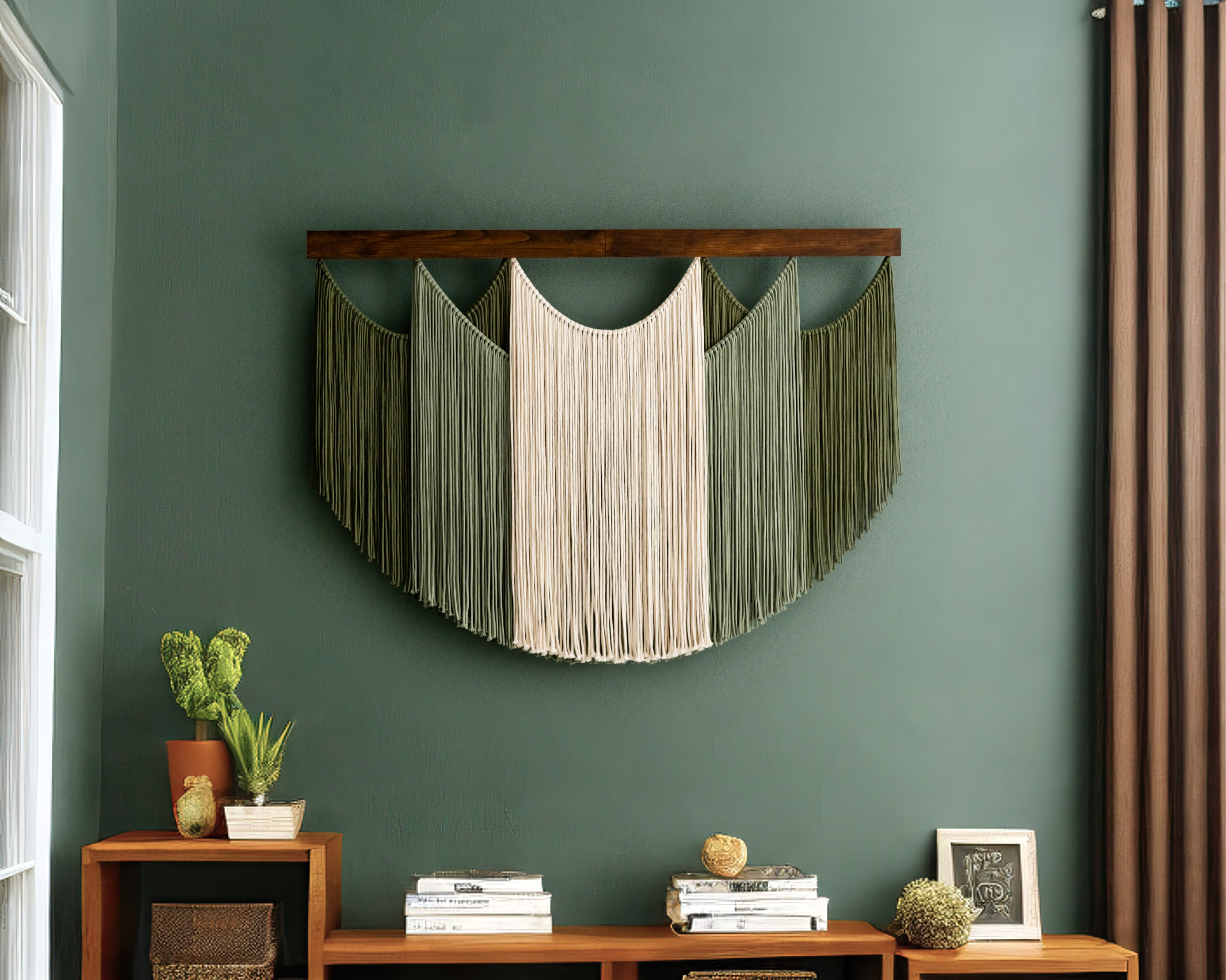 Soft Layers Wall Hanging – Boho Draped Macrame Fiber Art Decor V29