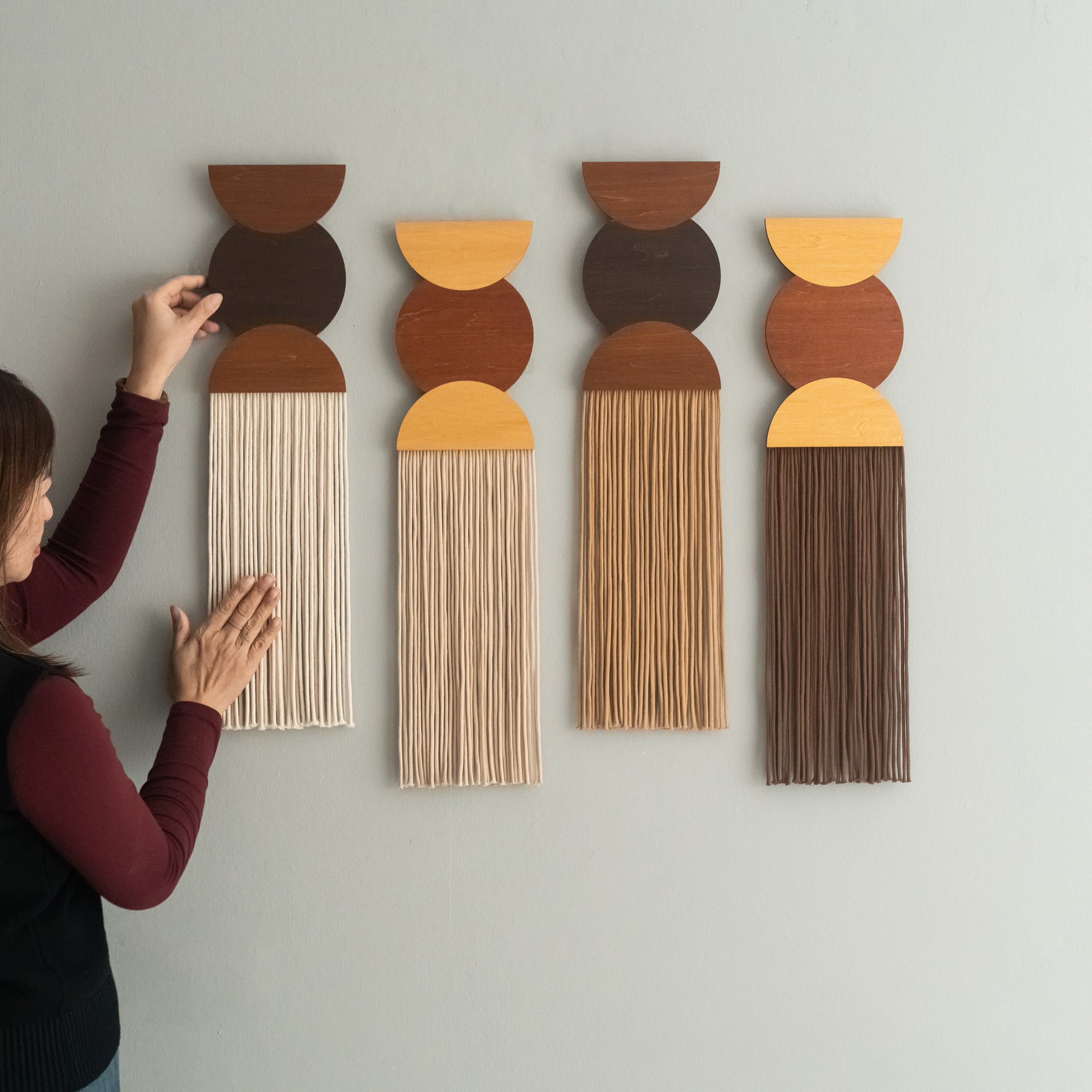 Macrame Fiber Wall Hanging For Minimalist Boho Home Decoration