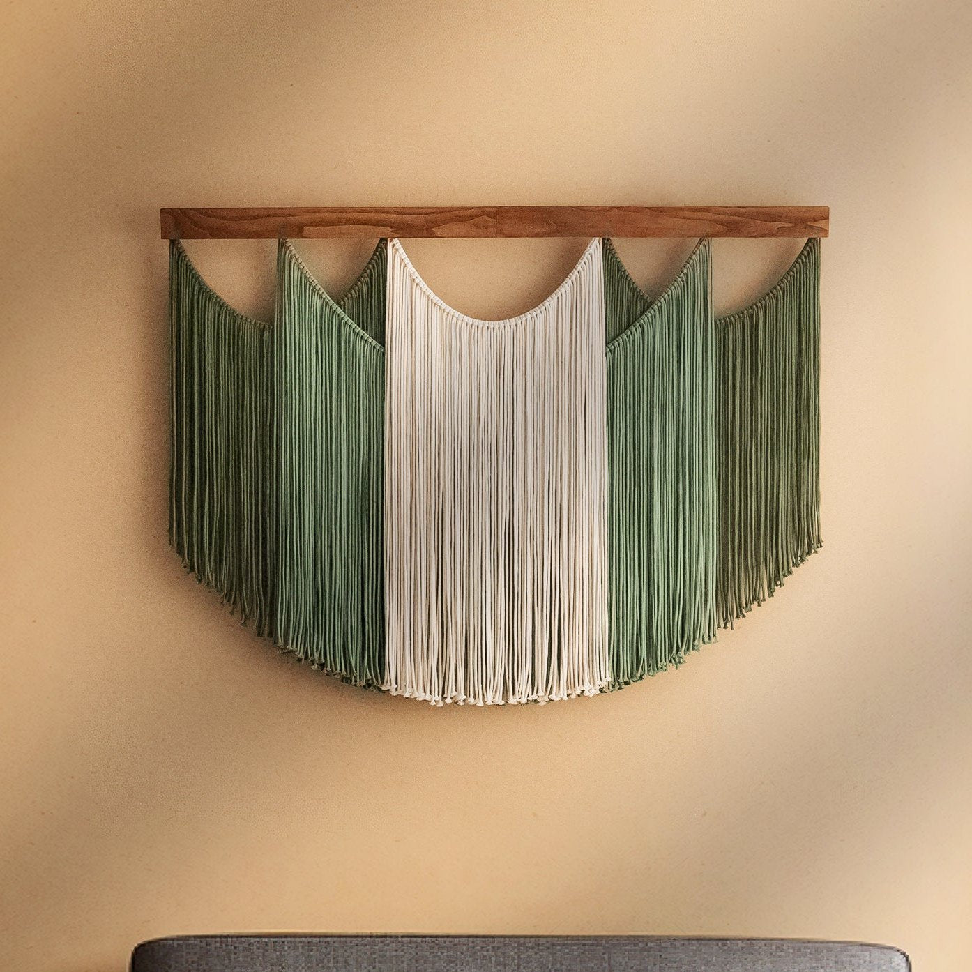 Soft Layers Wall Hanging – Boho Draped Macrame Fiber Art Decor V29