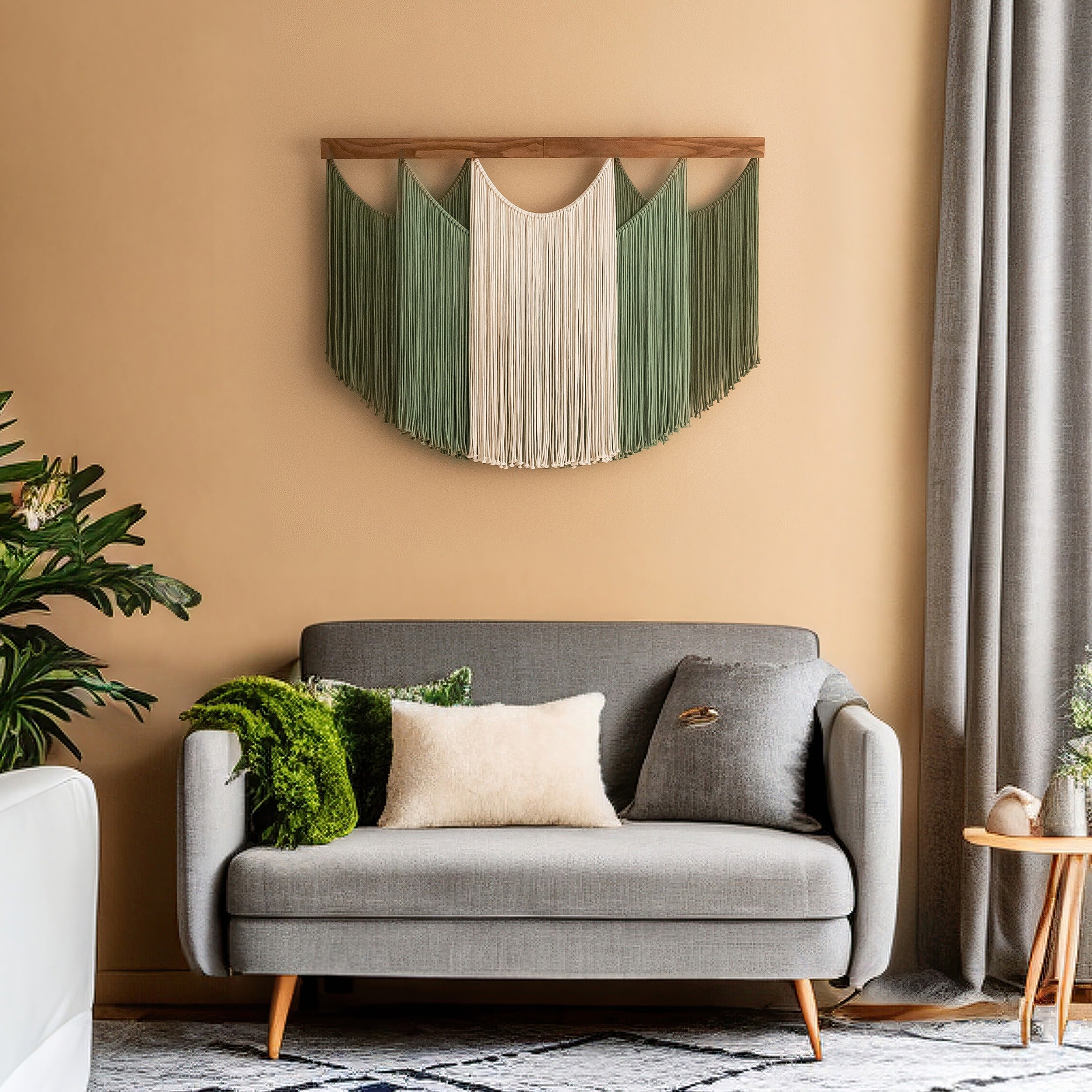 Soft Layers Wall Hanging – Boho Draped Macrame Fiber Art Decor V29
