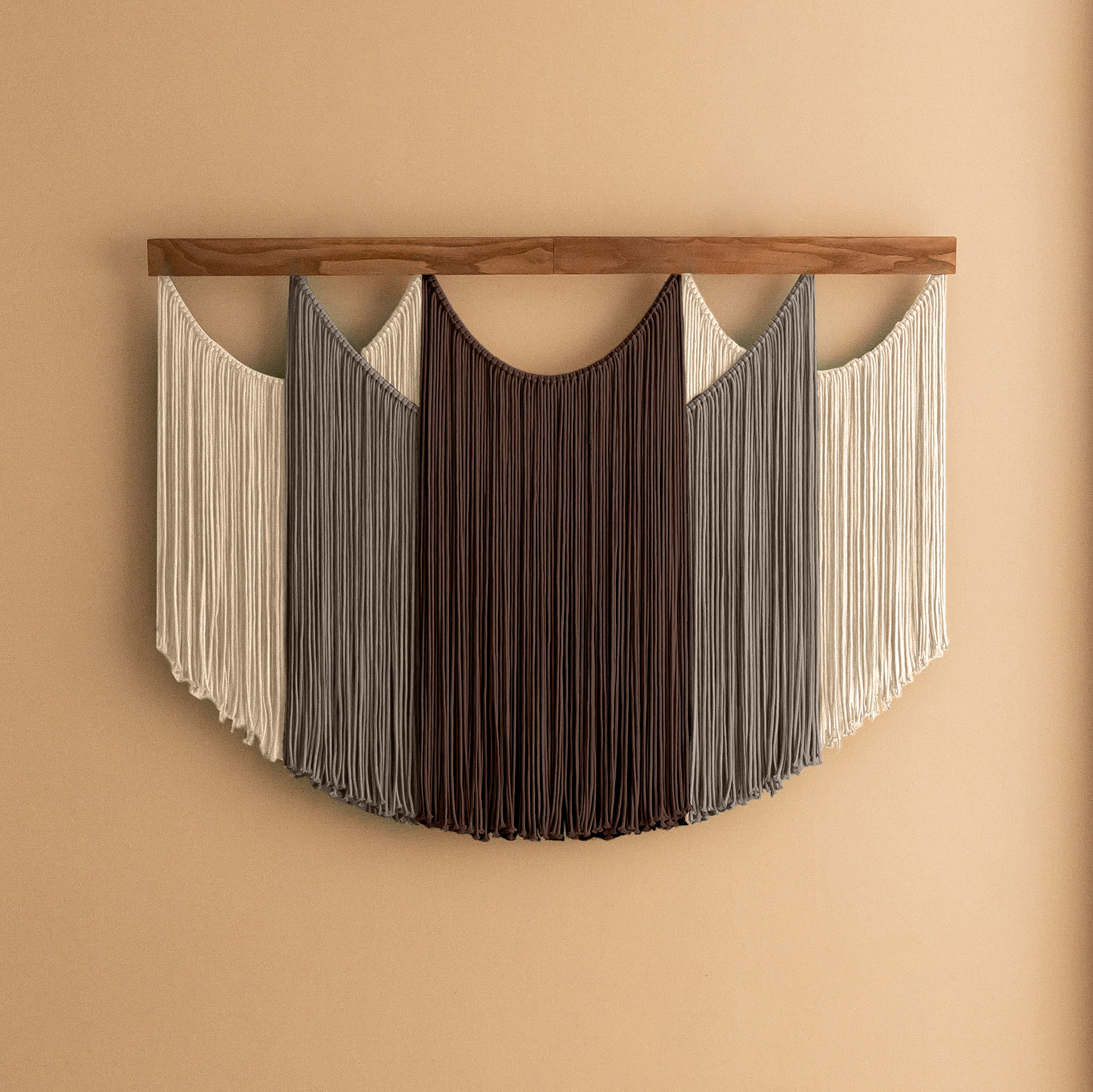 Soft Layers Wall Hanging – Boho Draped Macrame Fiber Art Decor V29