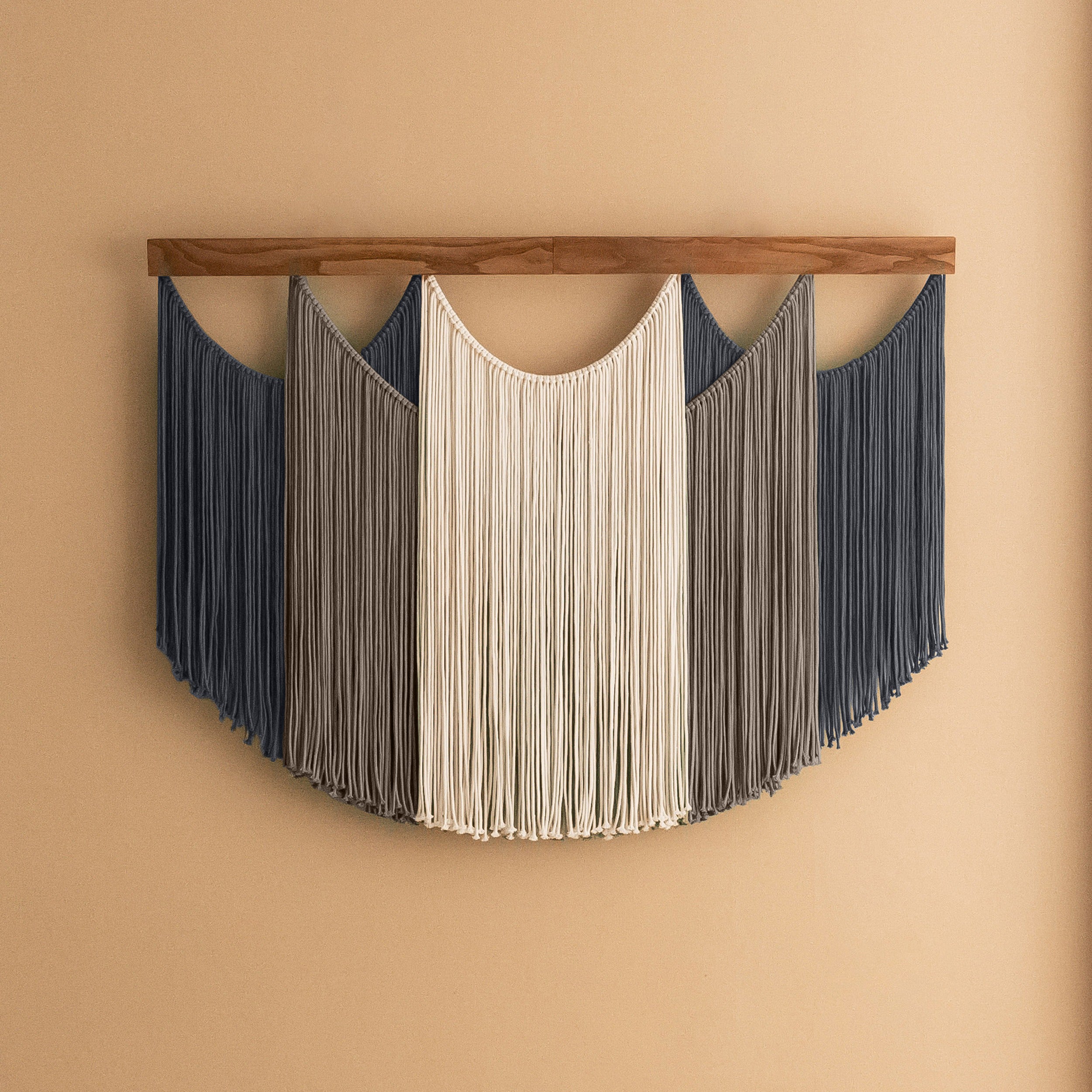 Soft Layers Wall Hanging – Boho Draped Macrame Fiber Art Decor V29