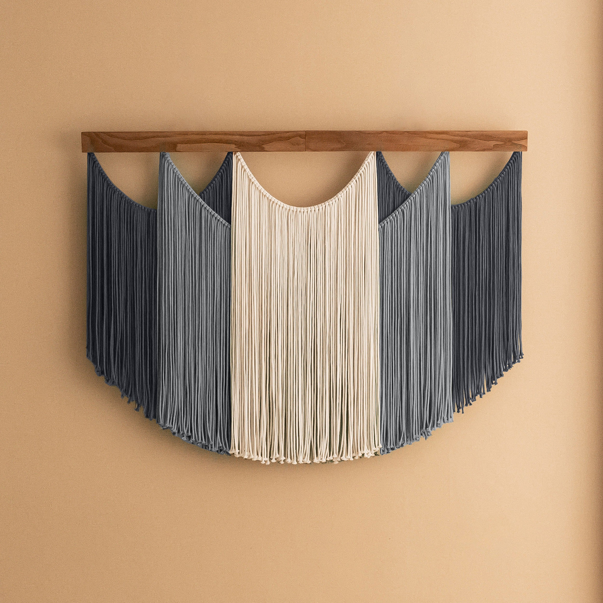 Soft Layers Wall Hanging – Boho Draped Macrame Fiber Art Decor V29