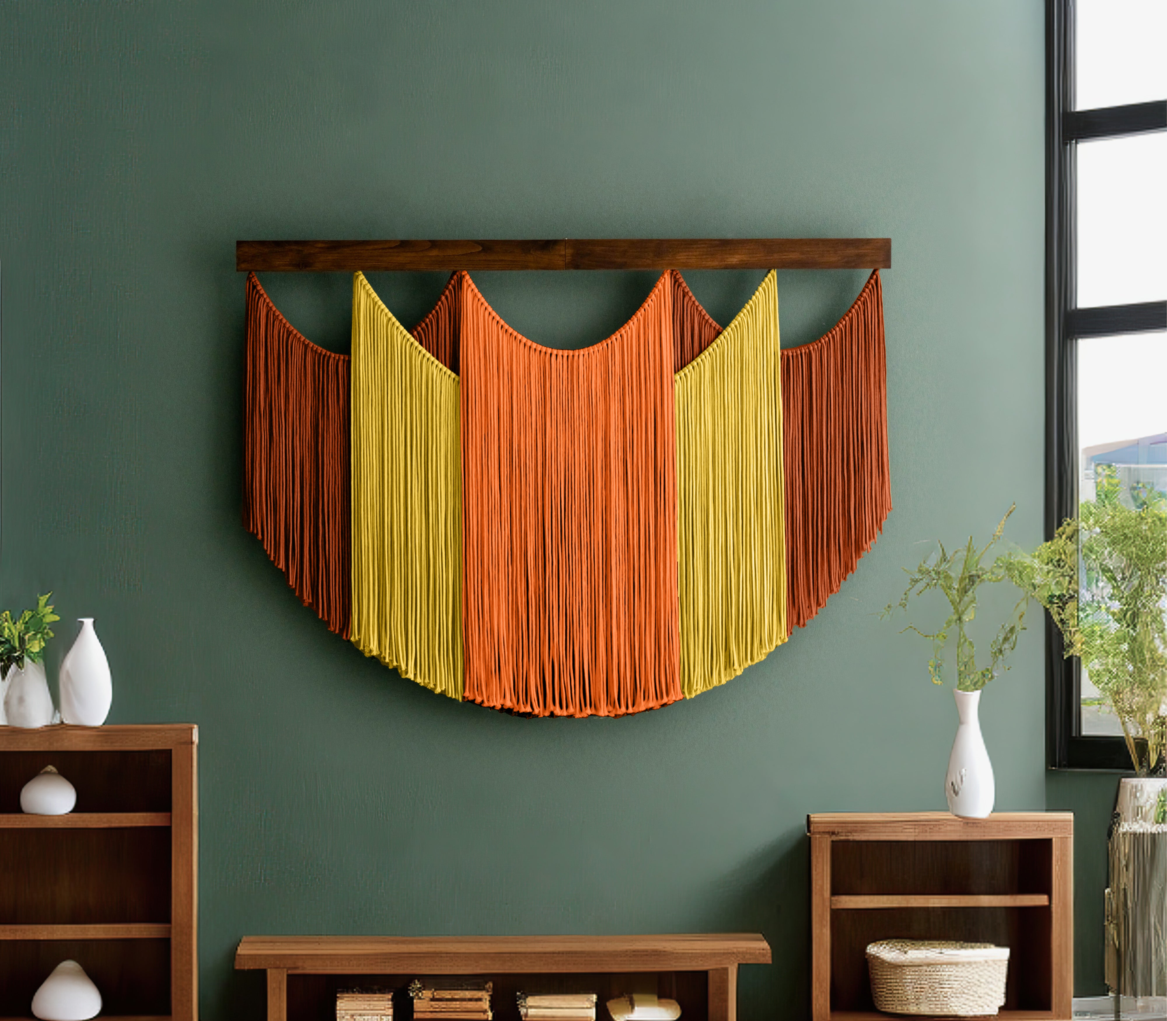 Soft Layers Wall Hanging – Boho Draped Macrame Fiber Art Decor V29