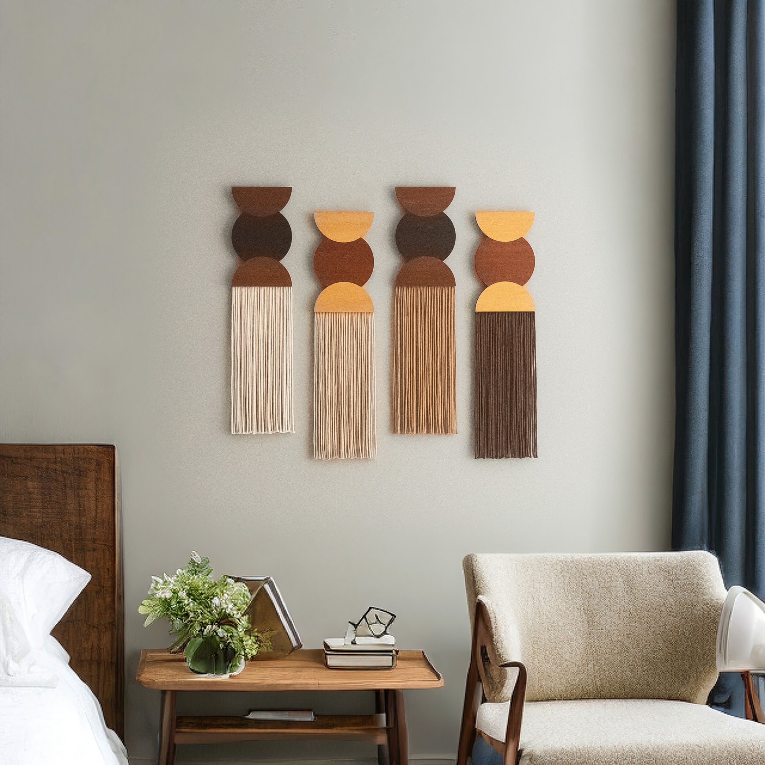 Macrame Fiber Wall Hanging For Minimalist Boho Home Decoration
