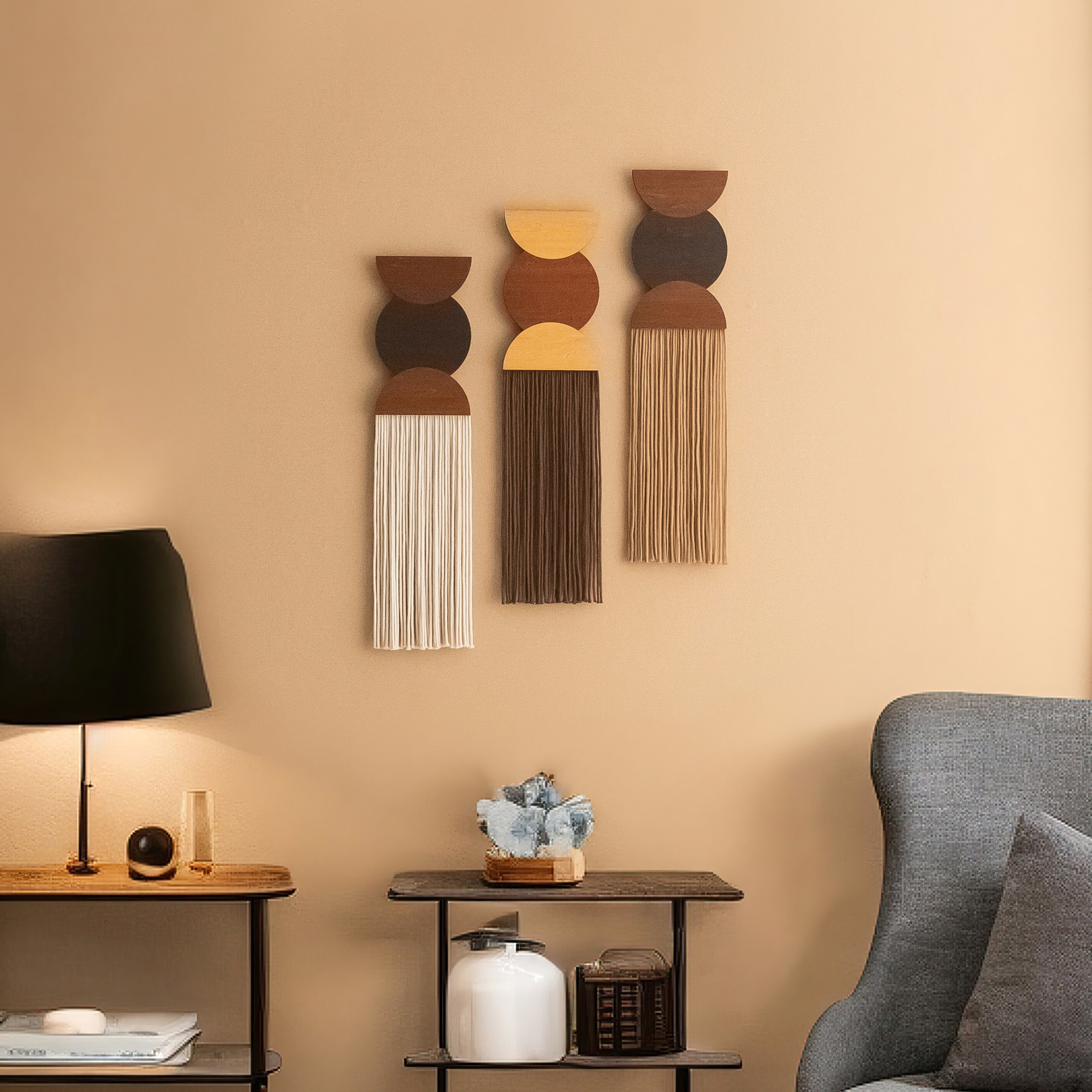 Macrame Fiber Wall Hanging For Minimalist Boho Home Decoration