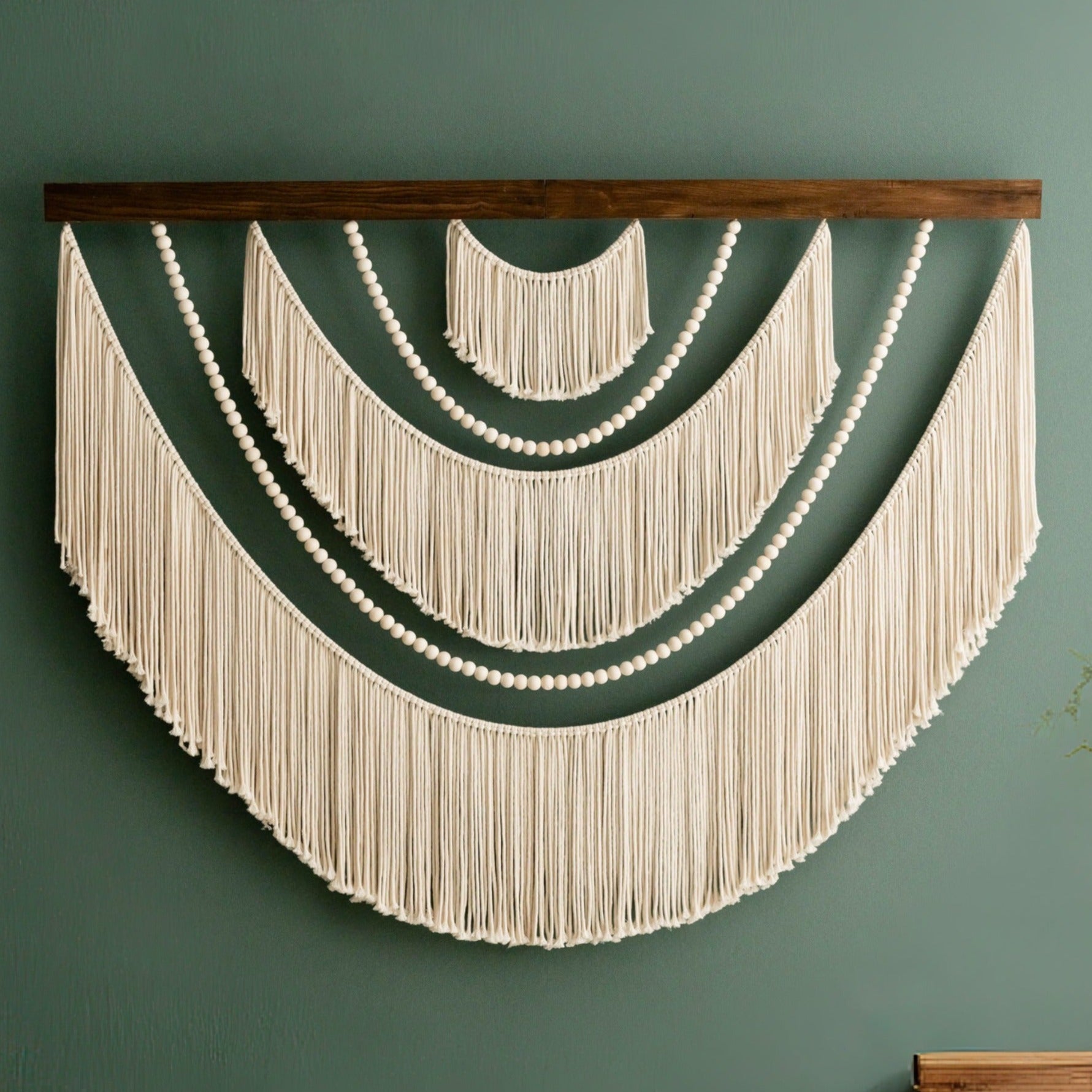 Macrame Fiber Wall Hanging for Boho Farmhouse Decor