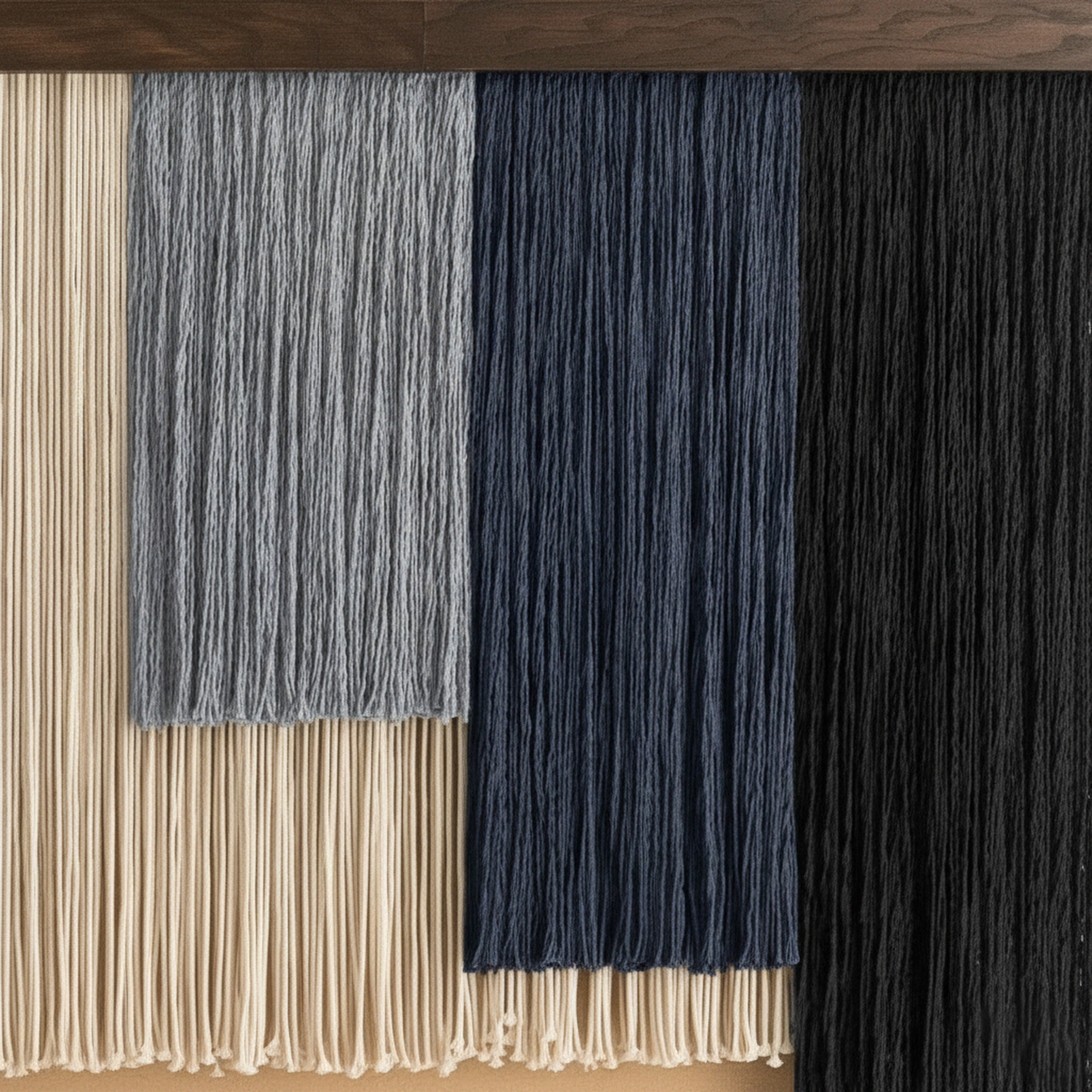 Shades of Zen Wall Hanging – Large Handmade Neutral Decor V97