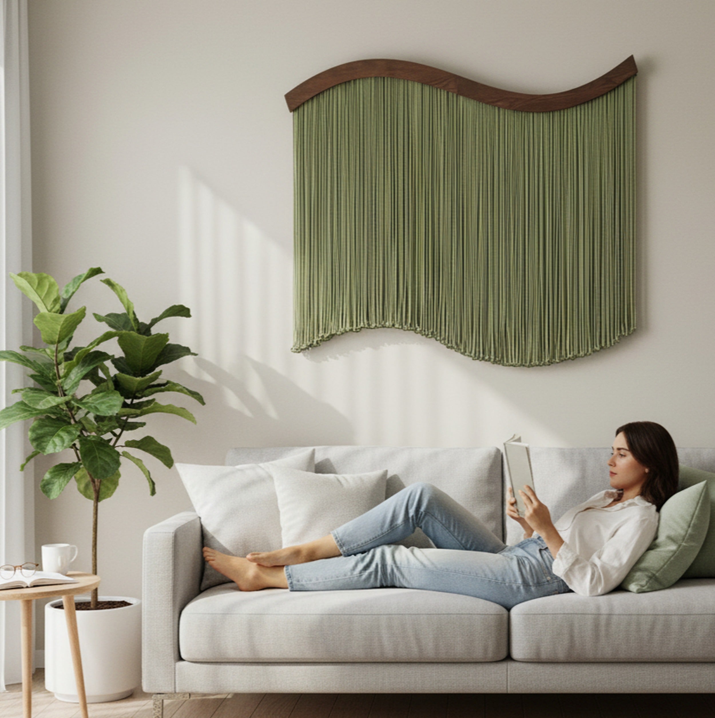 The Curve Wall Hanging – Scandinavian Natural Fiber Wall Decor U07