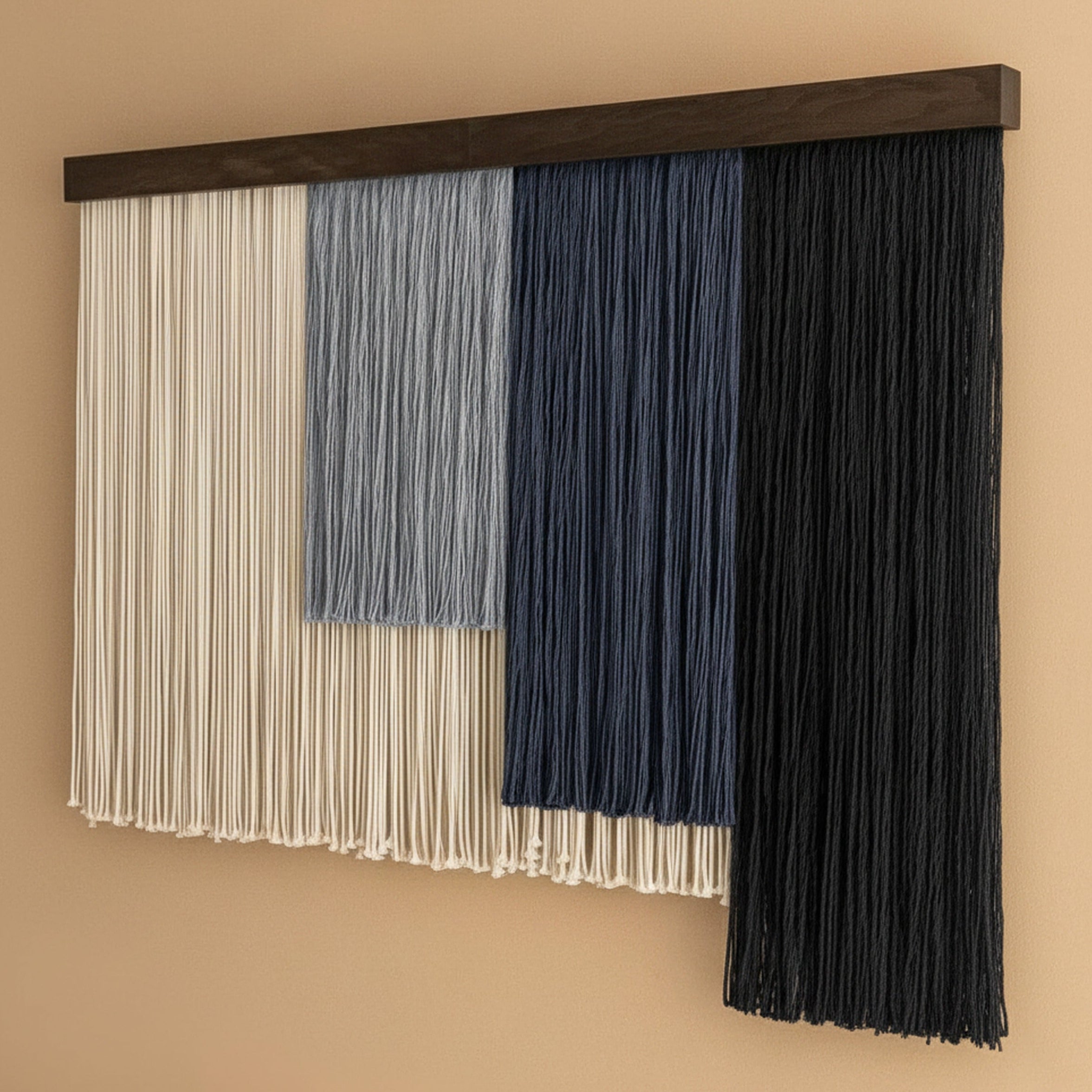 Shades of Zen Wall Hanging – Large Handmade Neutral Decor V97