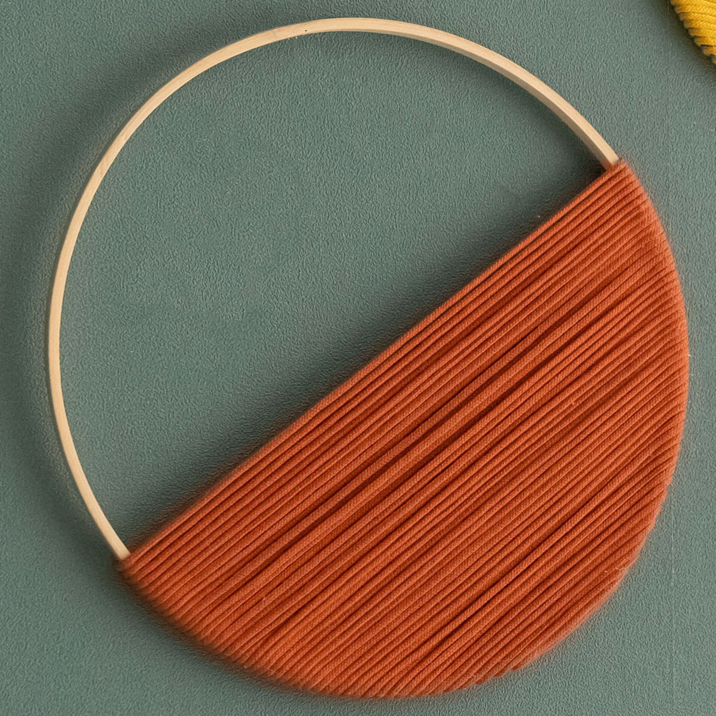 Set Macrame Circle Wall Decor - Boho Minimalist Wrapped Ring Art W23