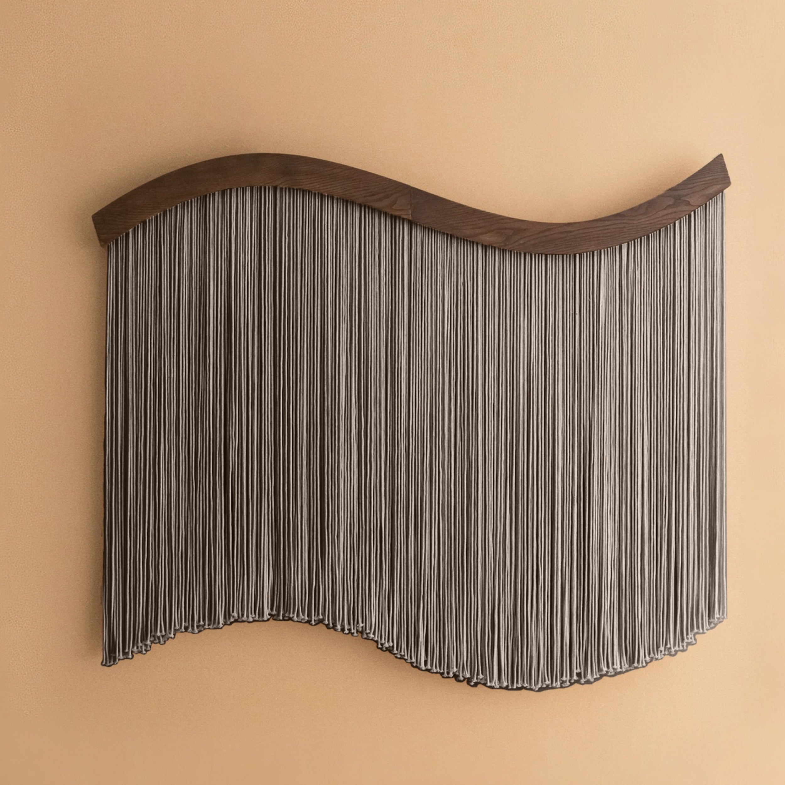 The Curve Wall Hanging – Minimalist Wavy Macrame Wall Art U07