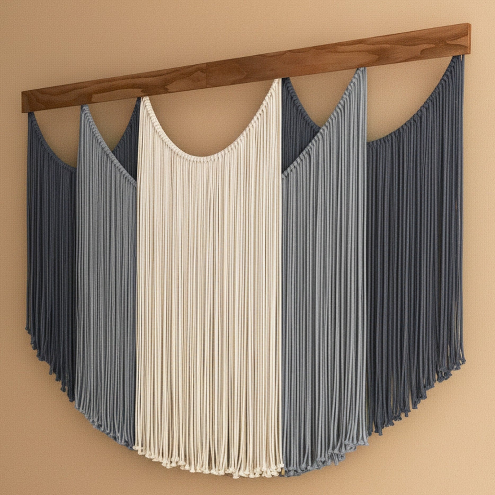 Soft Layers Wall Hanging – Large Macrame Fiber Art for Modern Home V29