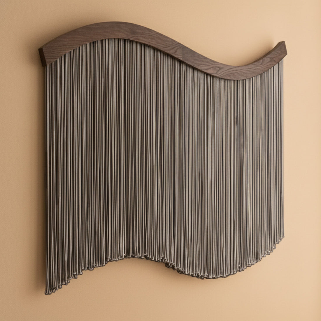 The Curve Wall Hanging – Minimalist Wavy Macrame Wall Art U07