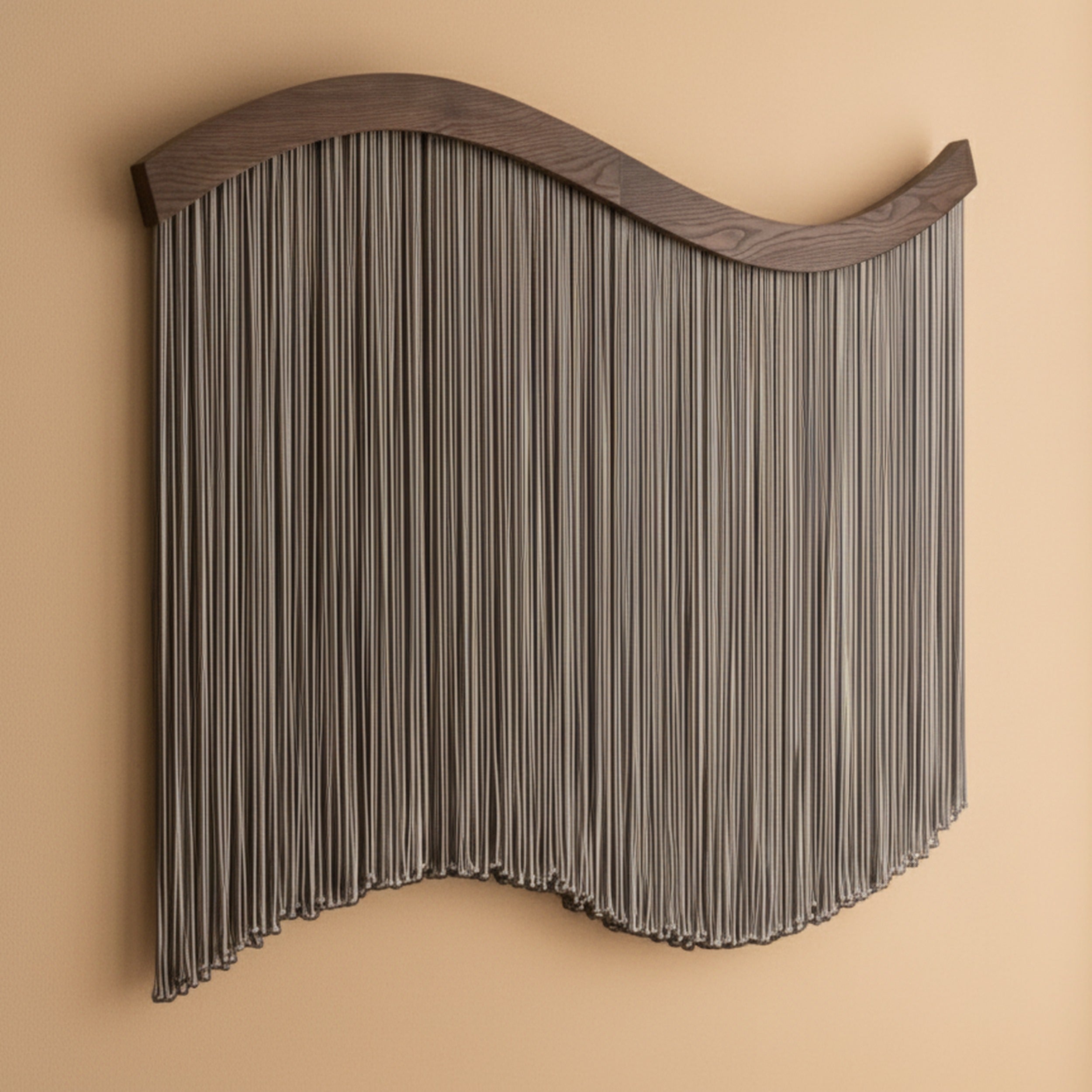 The Curve Wall Hanging – Minimalist Wavy Macrame Wall Art U07