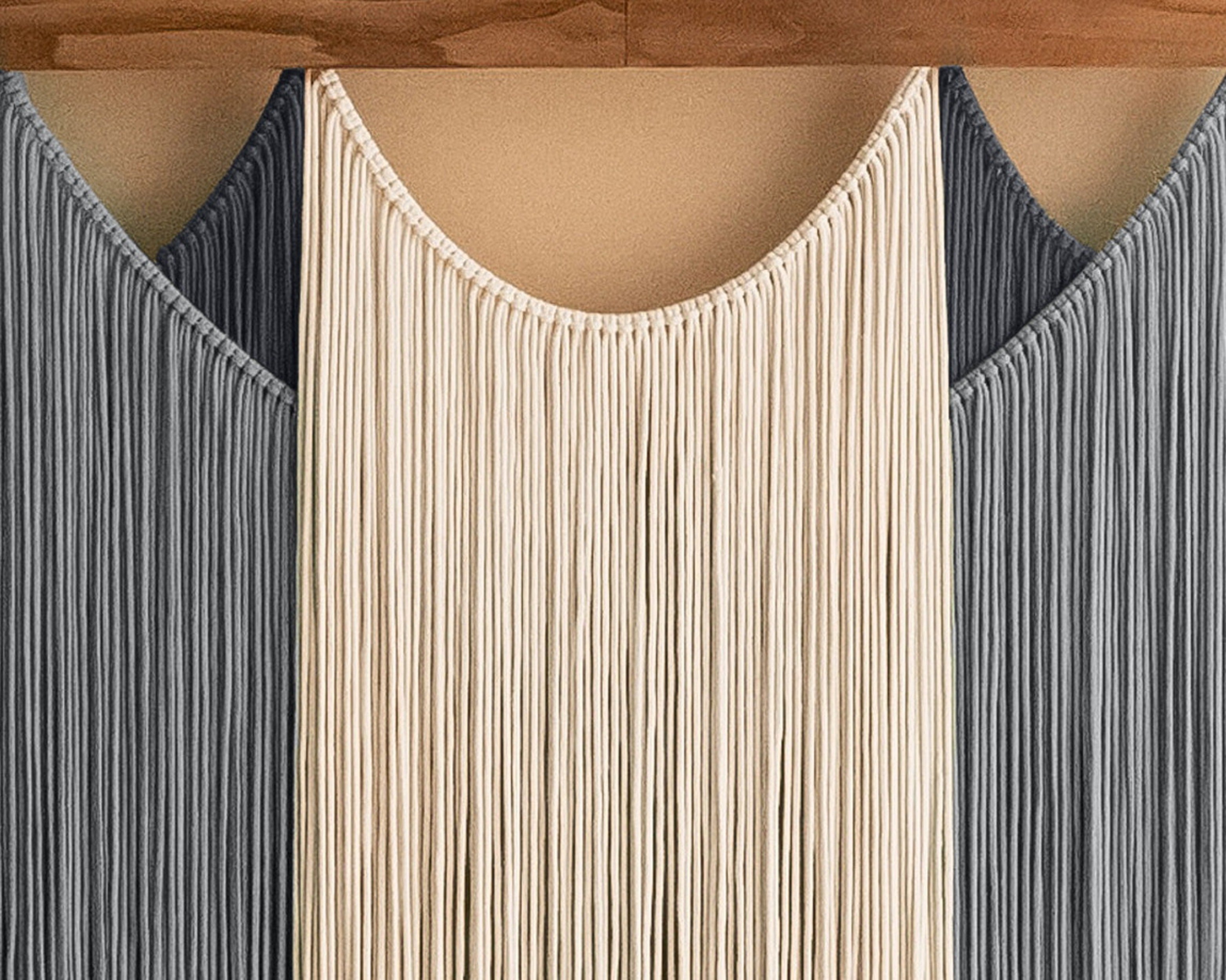 Soft Layers Wall Hanging – Large Macrame Fiber Art for Modern Home V29