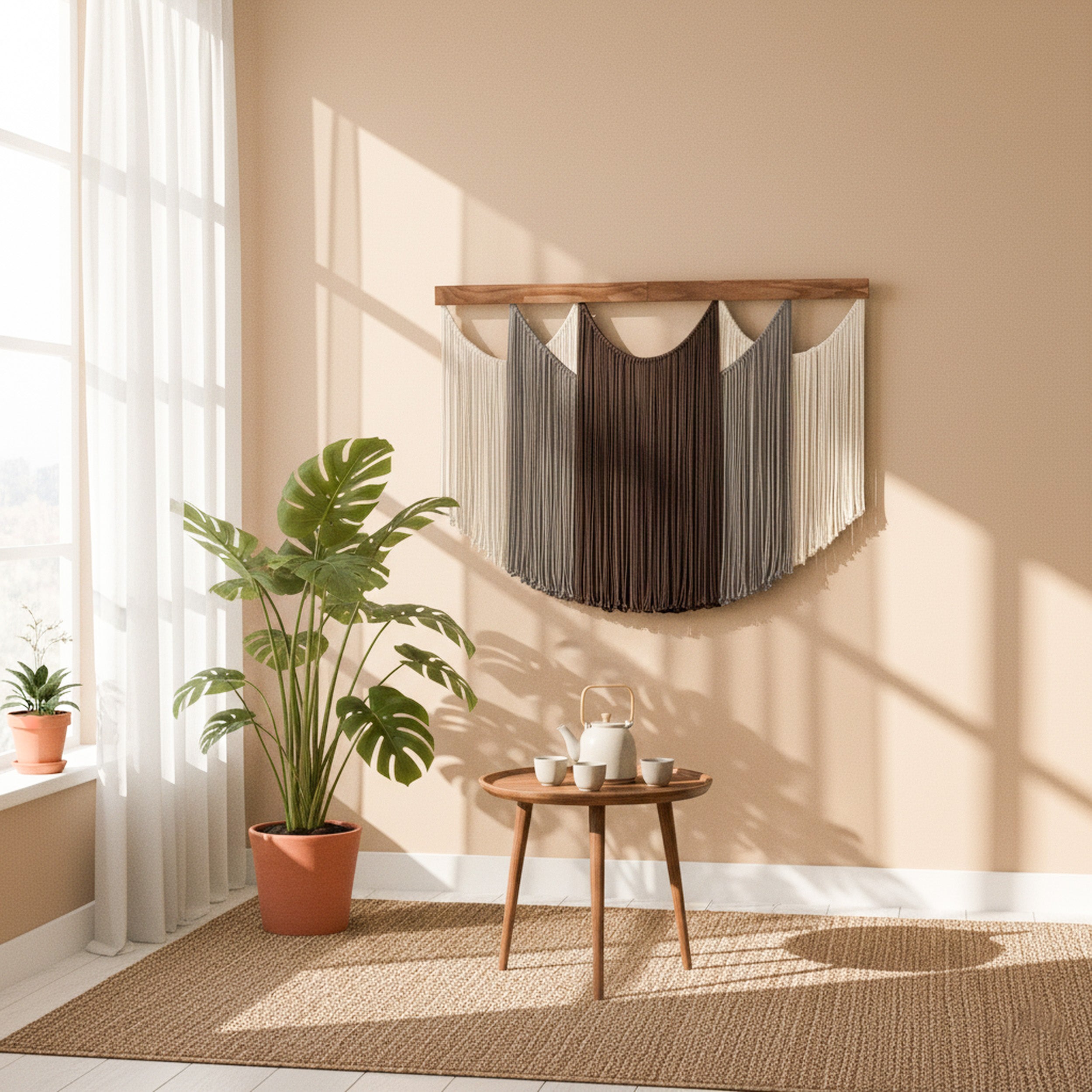 Soft Layers Wall Hanging – Large Macrame Fiber Art for Modern Spaces V29