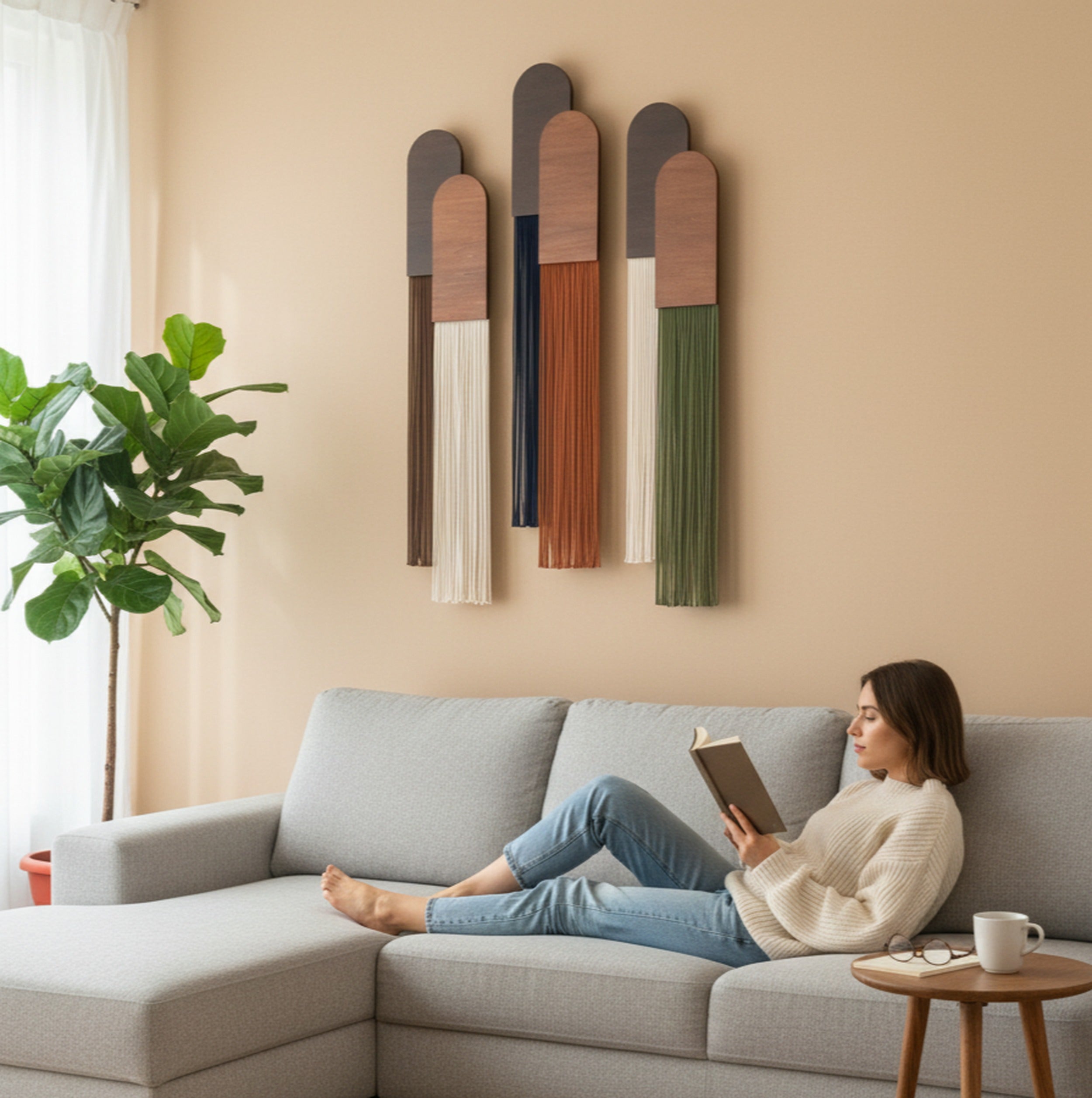 Together Macrame Wall Hanging - Modern Boho Cotton Wall Art U01