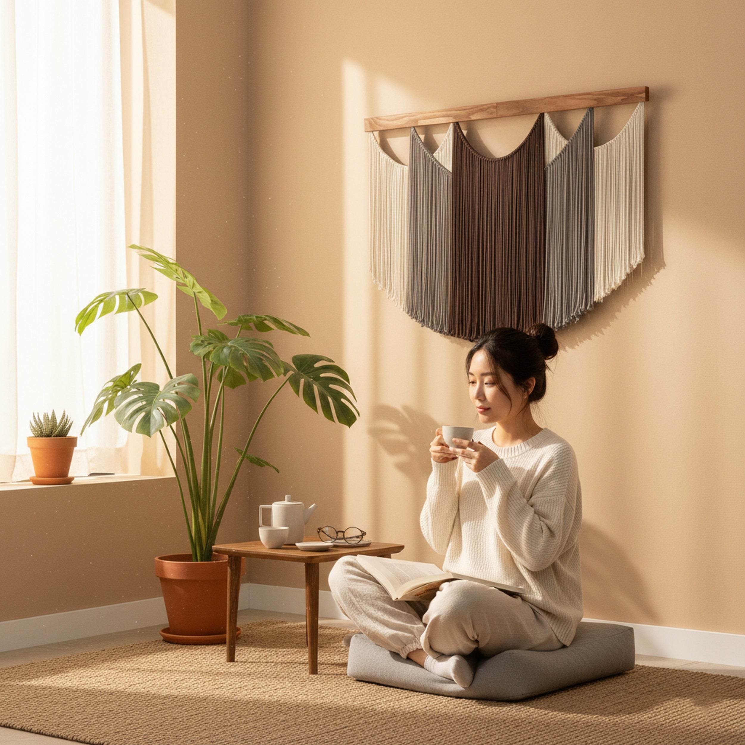 Soft Layers Wall Hanging – Large Macrame Fiber Art for Boho Home V29