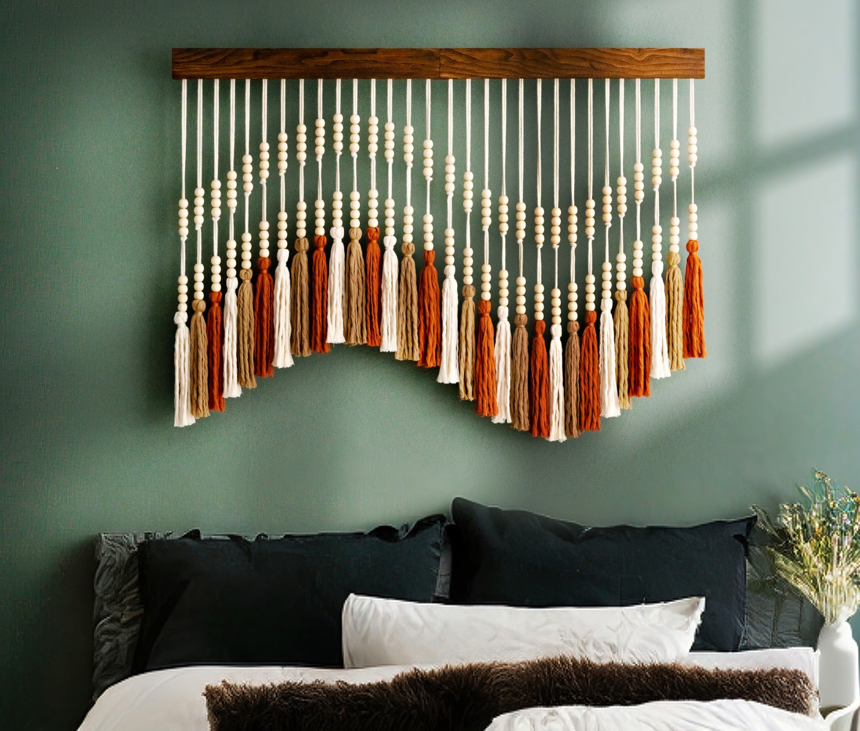 Macrame Tassel Fiber Wall Hanging For Stylish Home Decor