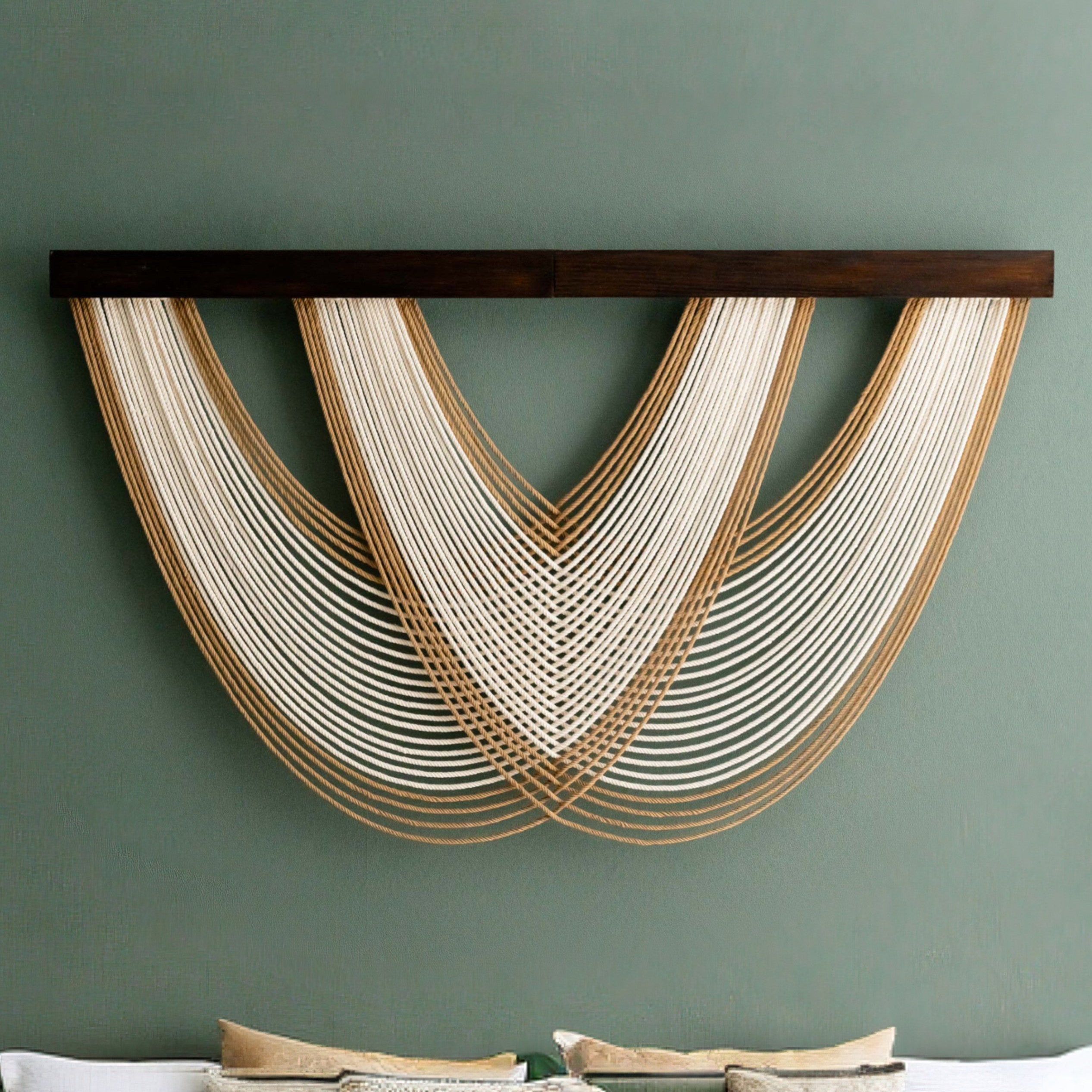 Macrame Fiber Wall Hanging For Elegant Boho Home Decoration