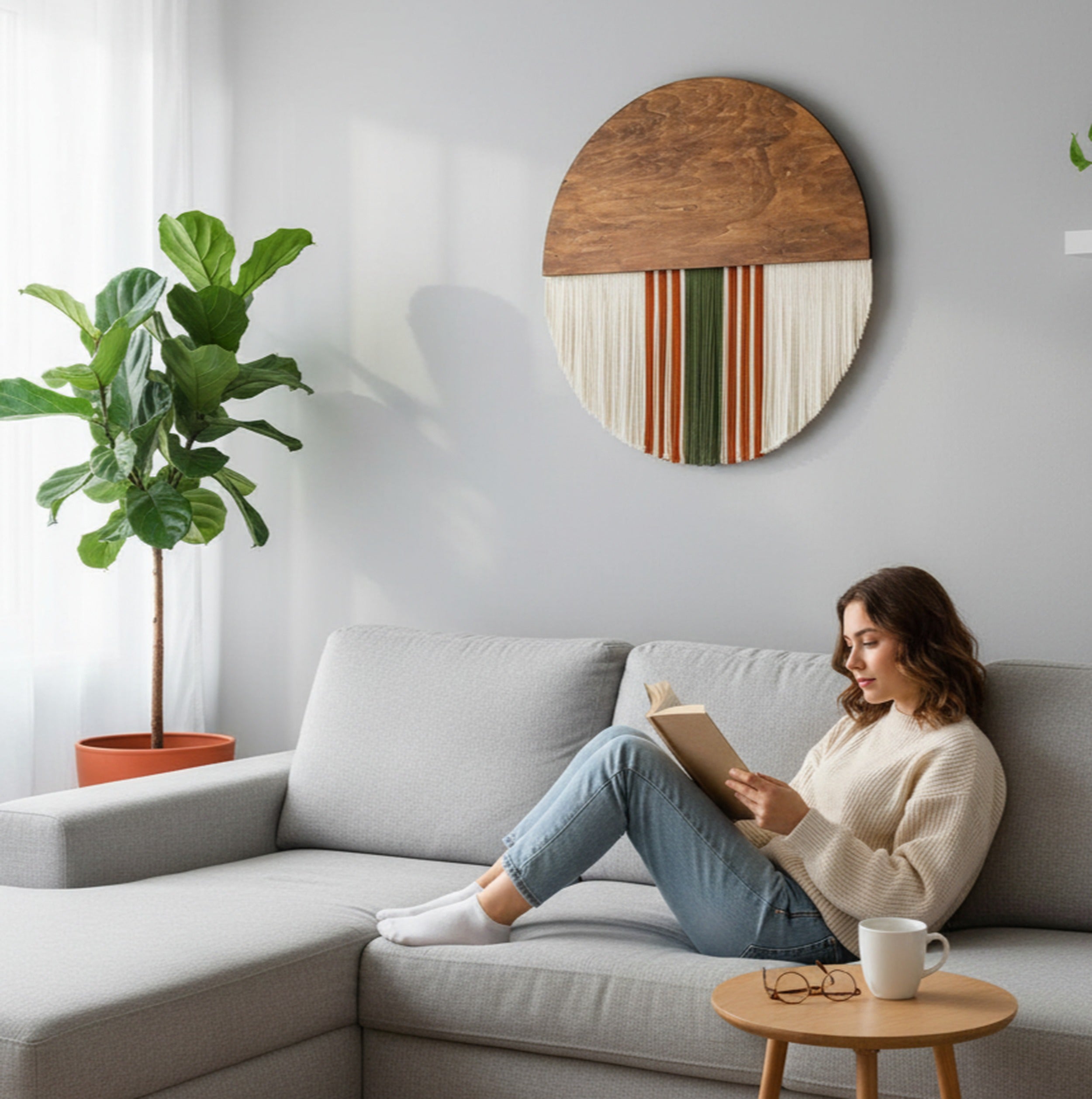 The Wholeness Wall Hanging - Round Boho Wall Art V54