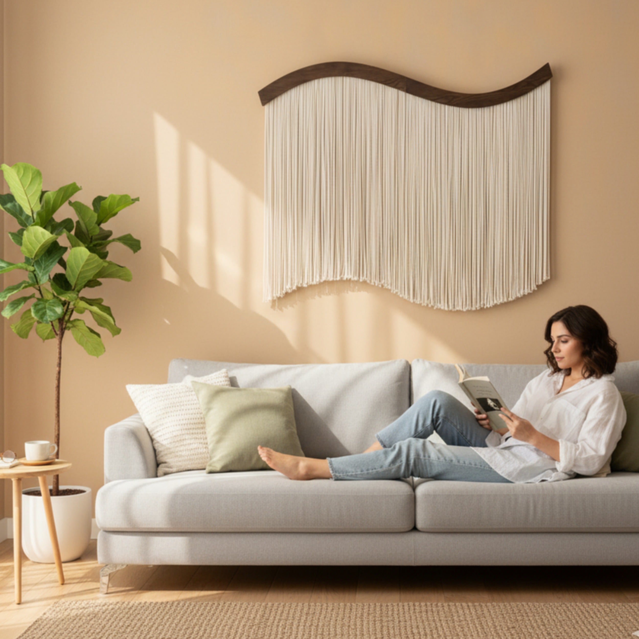 The Curve Wall Hanging –  Natural Modern Home Decor U07