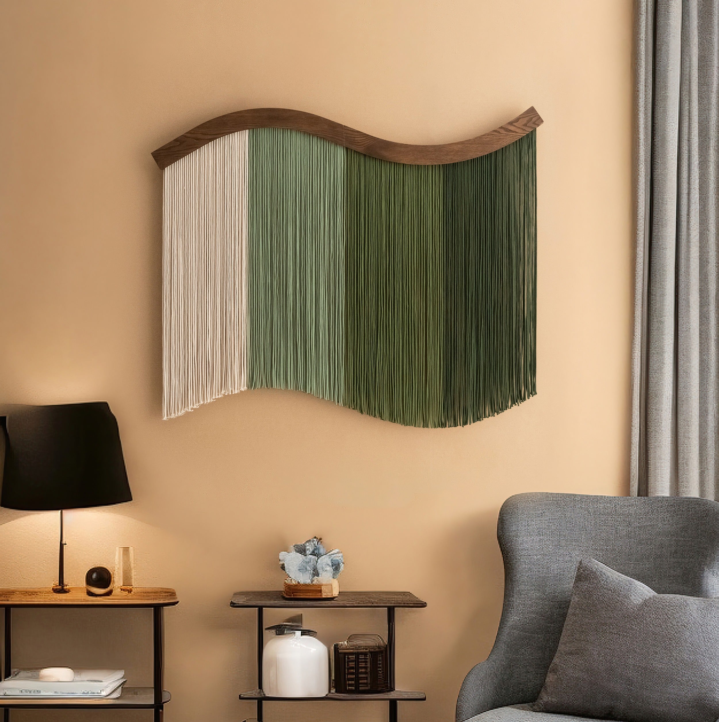 Four Seasons Wall Hanging Macrame Fiber for Rustic and Minimalist Decor U08