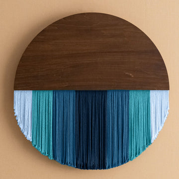 Lunar Memory Wall Hanging – Round Boho Macrame Art for Home V07