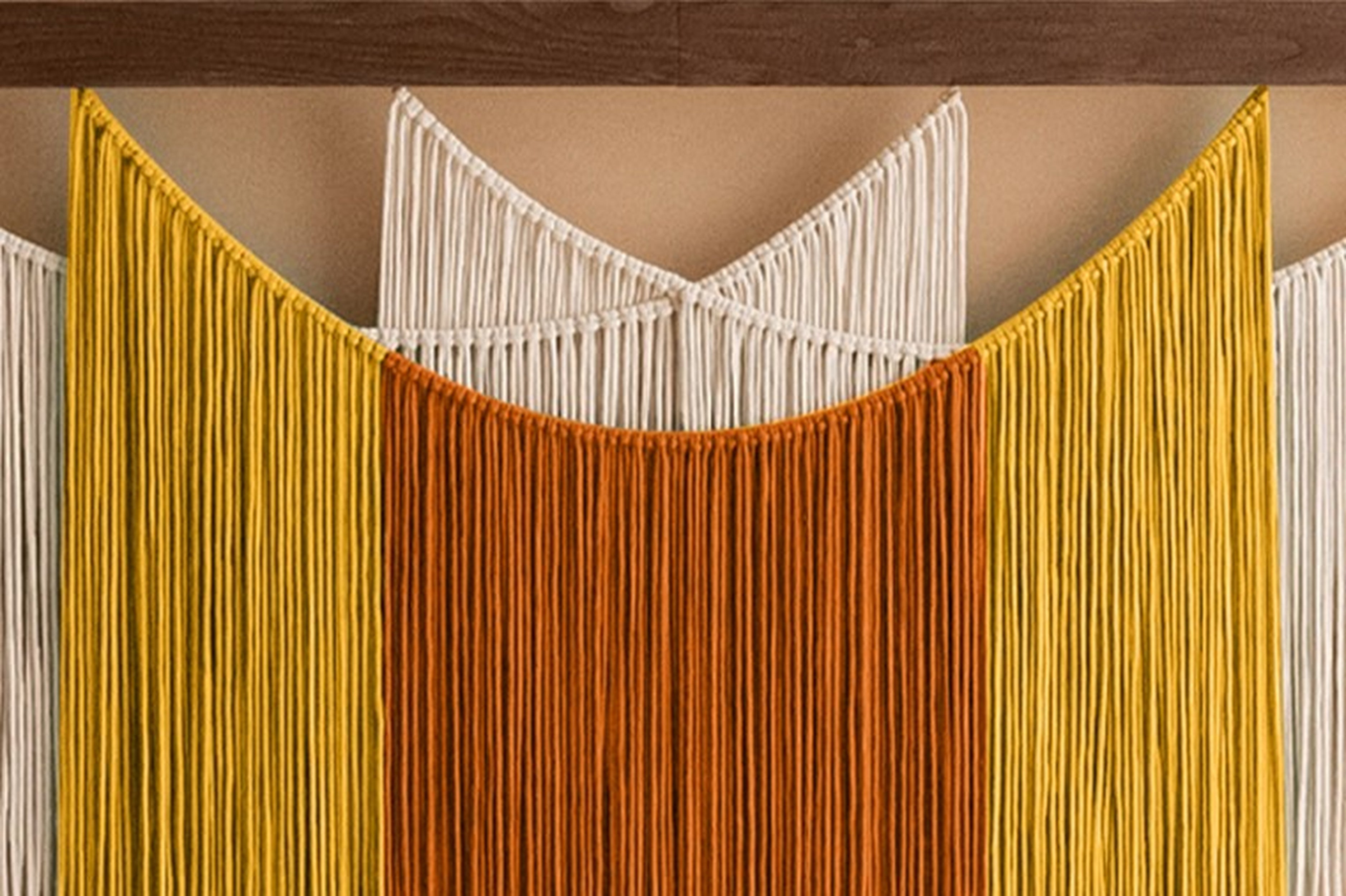 The Shield Macrame Wall Hanging – Warm Layered Textured Wall Art V83