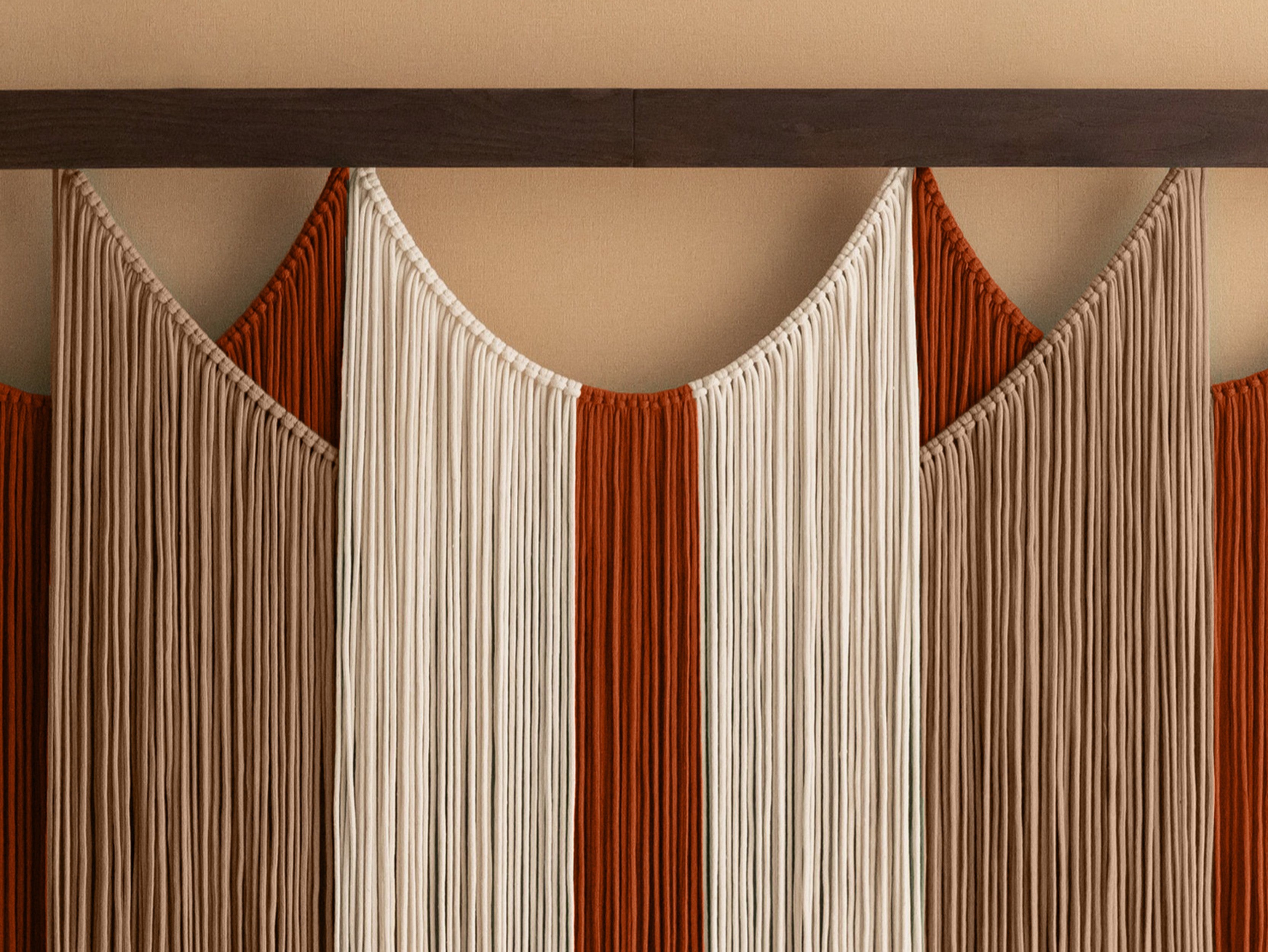 The Calm Macrame Wall Hanging – Neutral Boho Fiber Art Decor V90