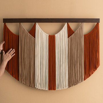 The Calm Macrame Wall Hanging – Neutral Boho Fiber Art Decor V90