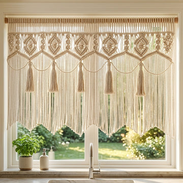 Macrame Curtain for Room Divider Curtain and Home Decor C13