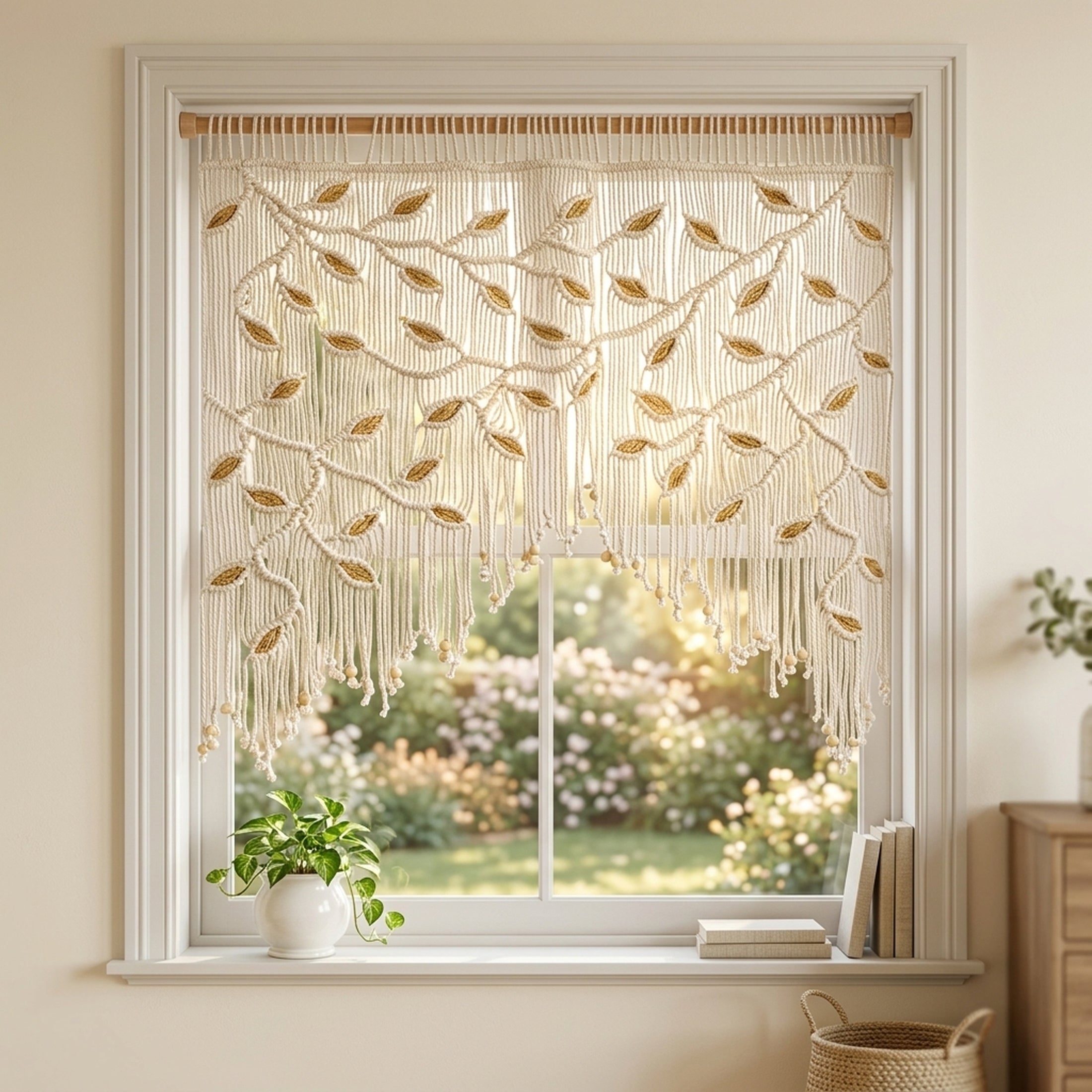 Macrame Curtain Bohemian Curtain for Decorative Spaces C18