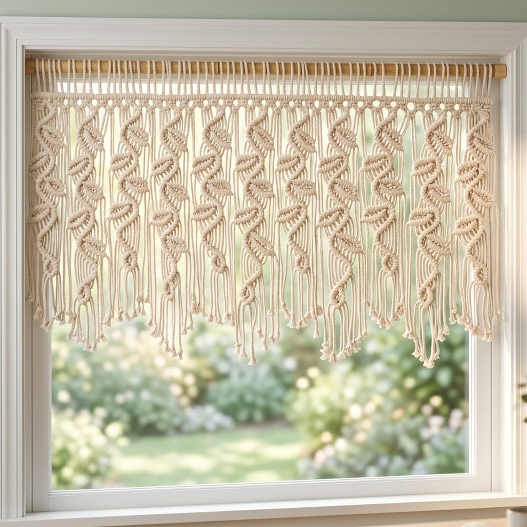 Macrame Curtain for Bohemian Curtain and Interior Decor C03