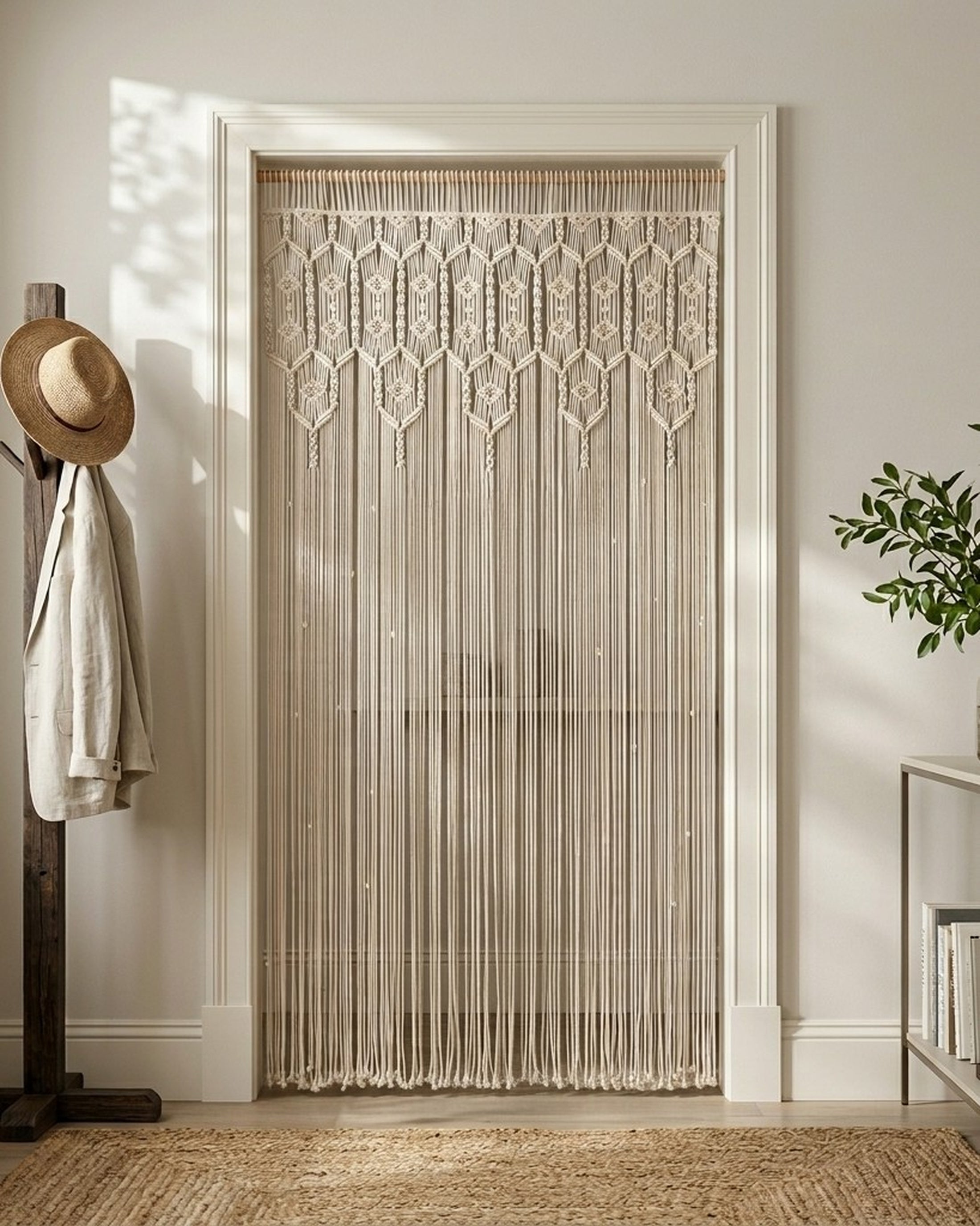 Macrame Curtain for Modern Boho Home and Woven Screen C29