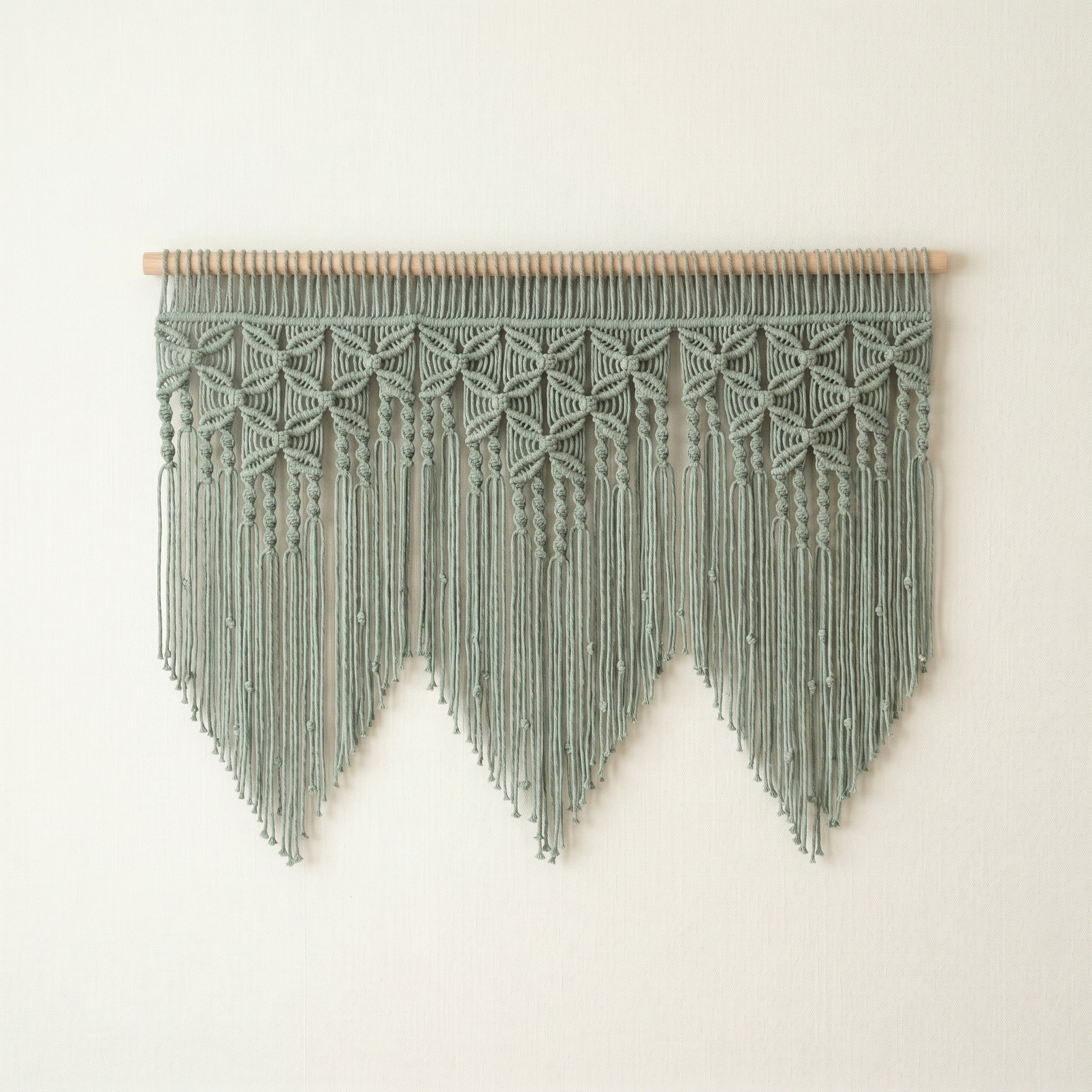 Macrame Curtain for Farmhouse Decor and Boho Window Style C30