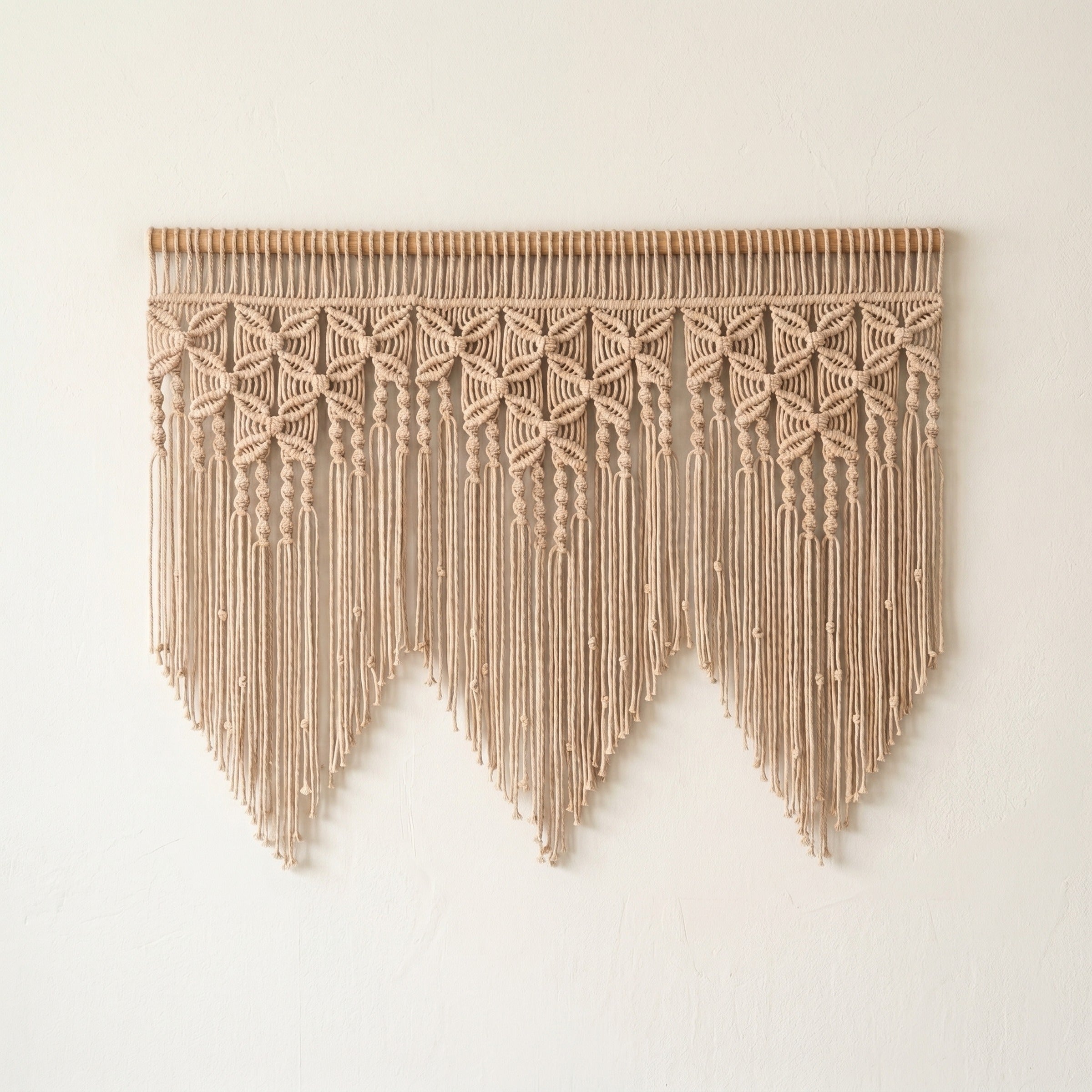Macrame Curtain for Farmhouse Decor and Boho Window Style C30