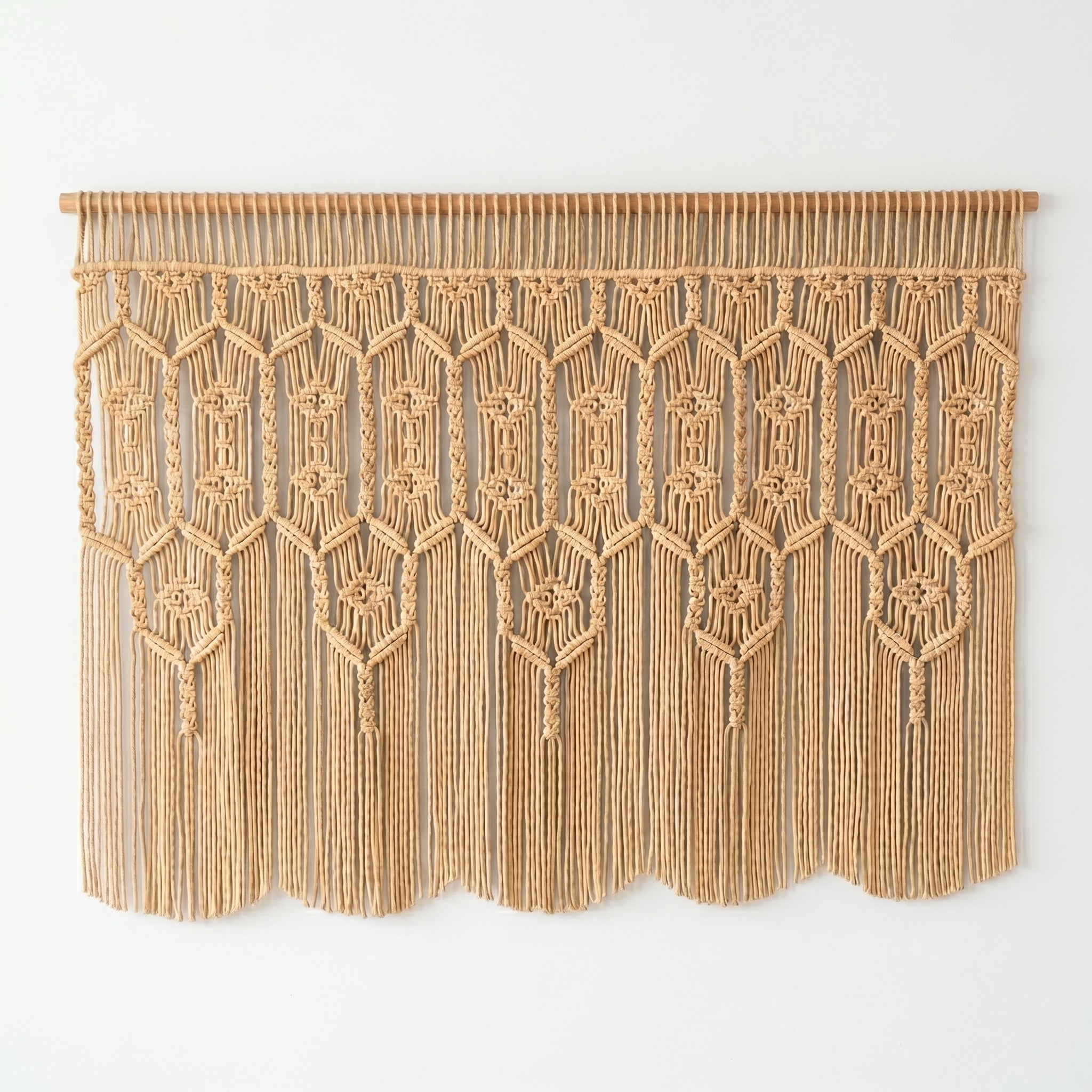 Macrame Curtain for Boho Room Decor and Window Hanging C31