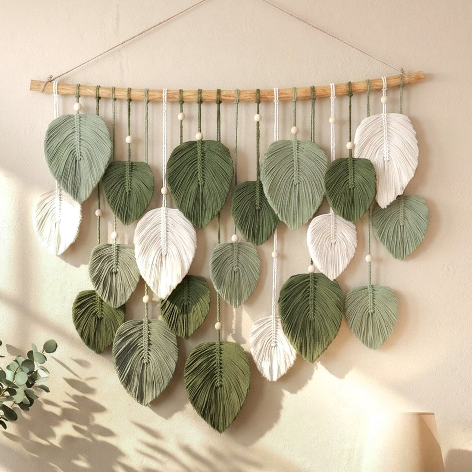 Macrame Leaves Wall Hanging Leaf Wall Decor for Home L03