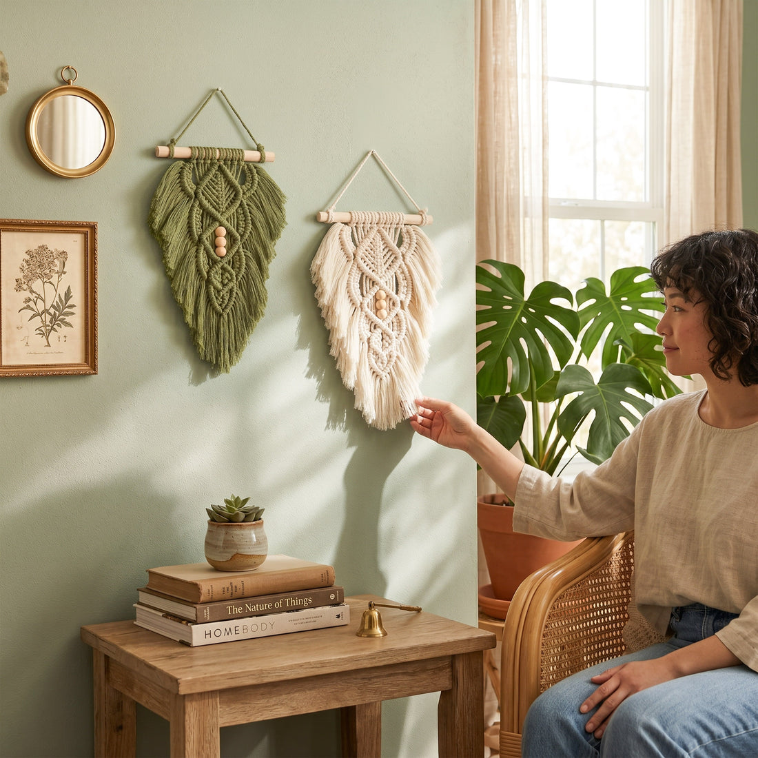 Macrame Leaf Wall Hanging Macrame for Fiber Wall Art L32