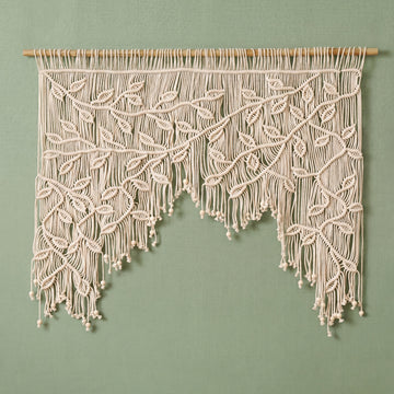 Macrame Curtain for Boho Room Divider and Privacy Screen C02
