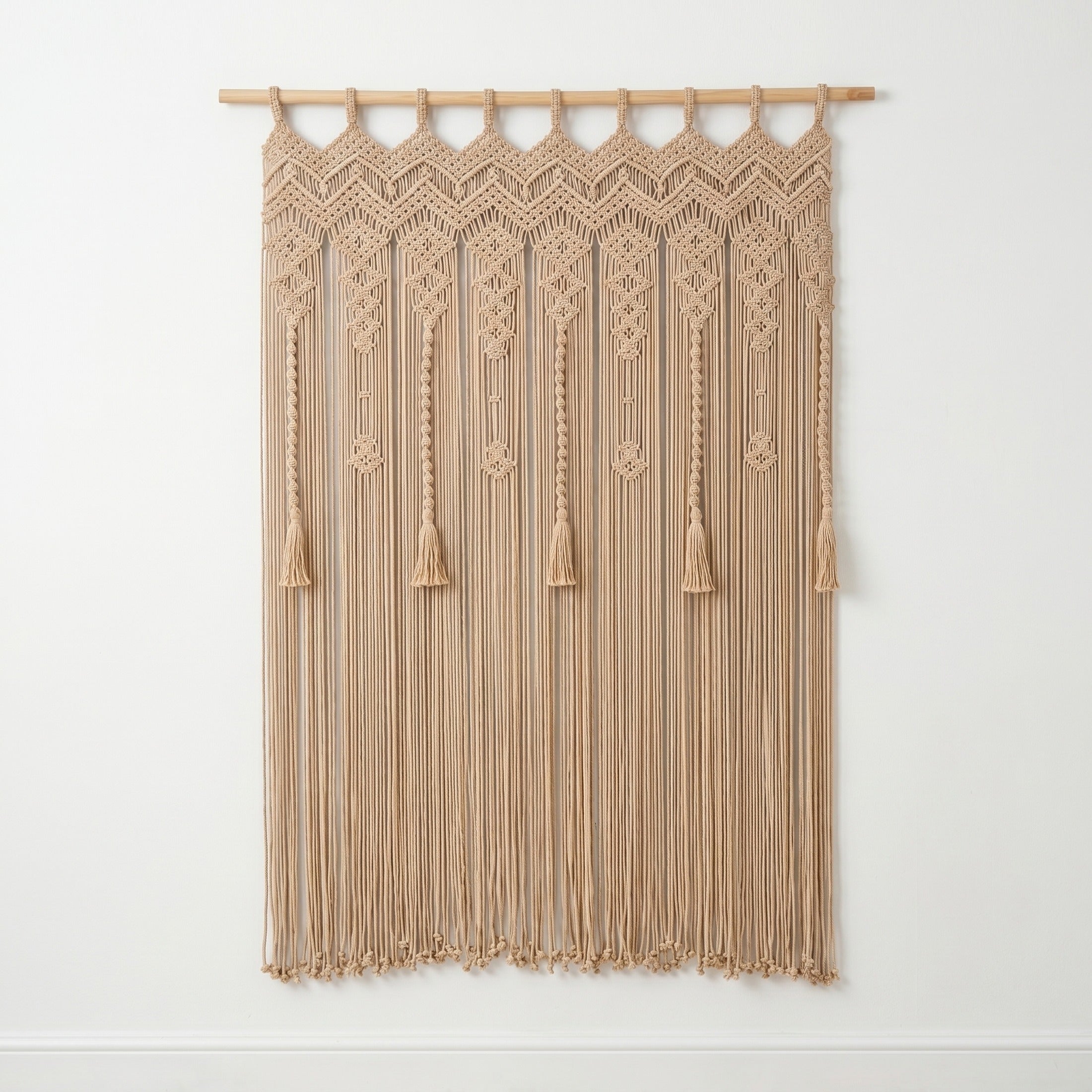 Macrame Curtain Decorative Wall Curtain for Rustic Decor C16