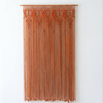 Macrame Curtain for Boho Window Decor and Textile Art C26