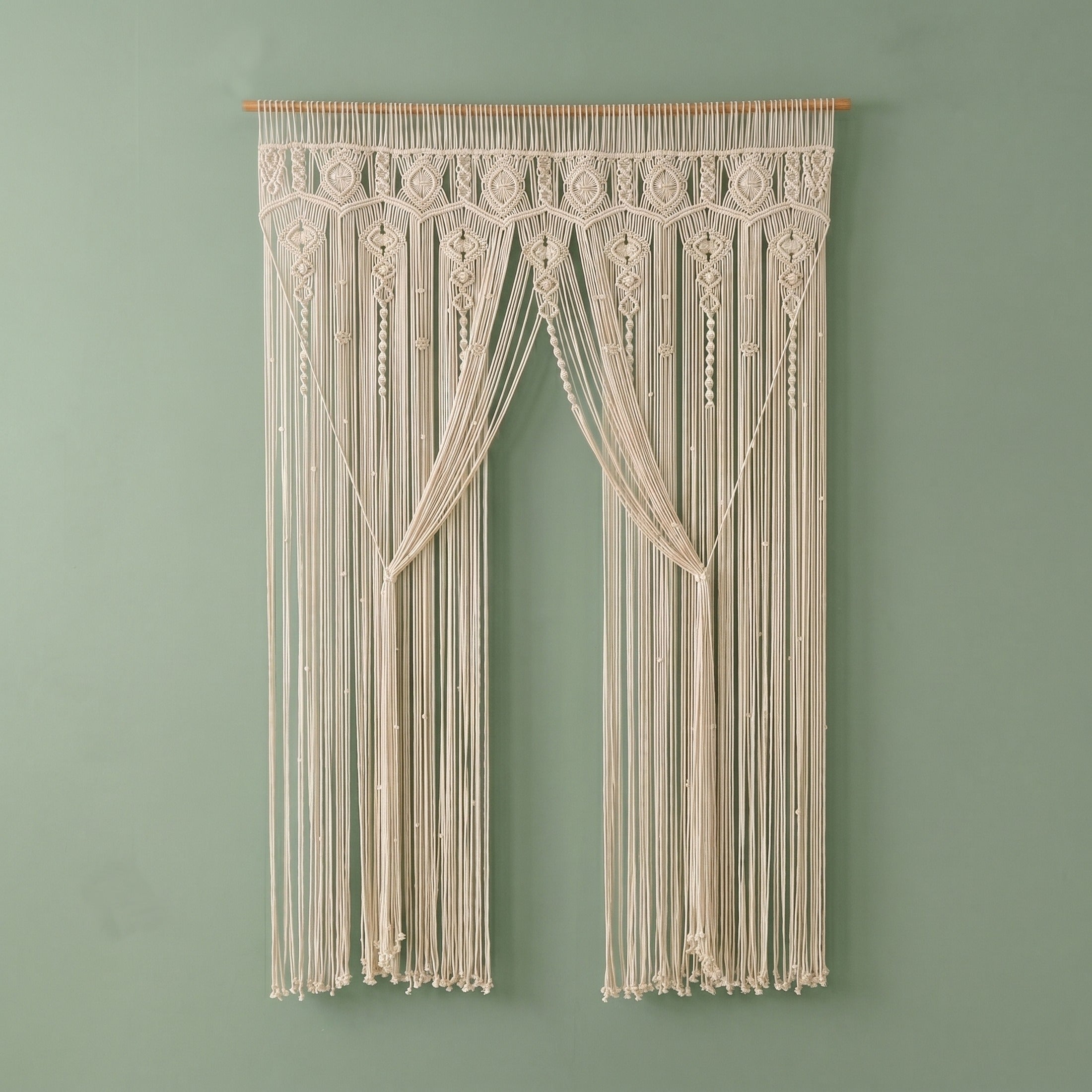 Macrame Curtain for Boho Window Decor and Textile Art C26