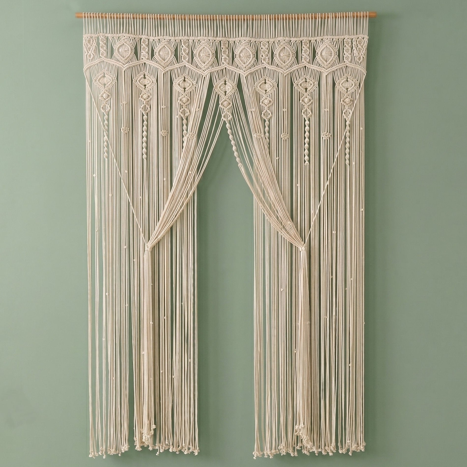 Macrame Curtain for Boho Doorway and Hanging Decor C26