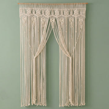 Macrame Curtain for Boho Doorway and Hanging Decor C26