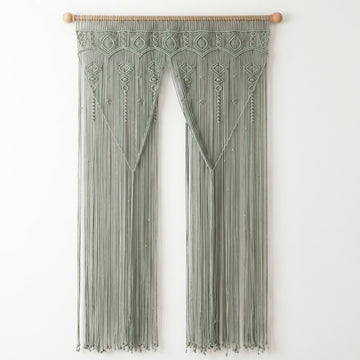Macrame Curtain for Boho Interior Decor and Woven Art C26
