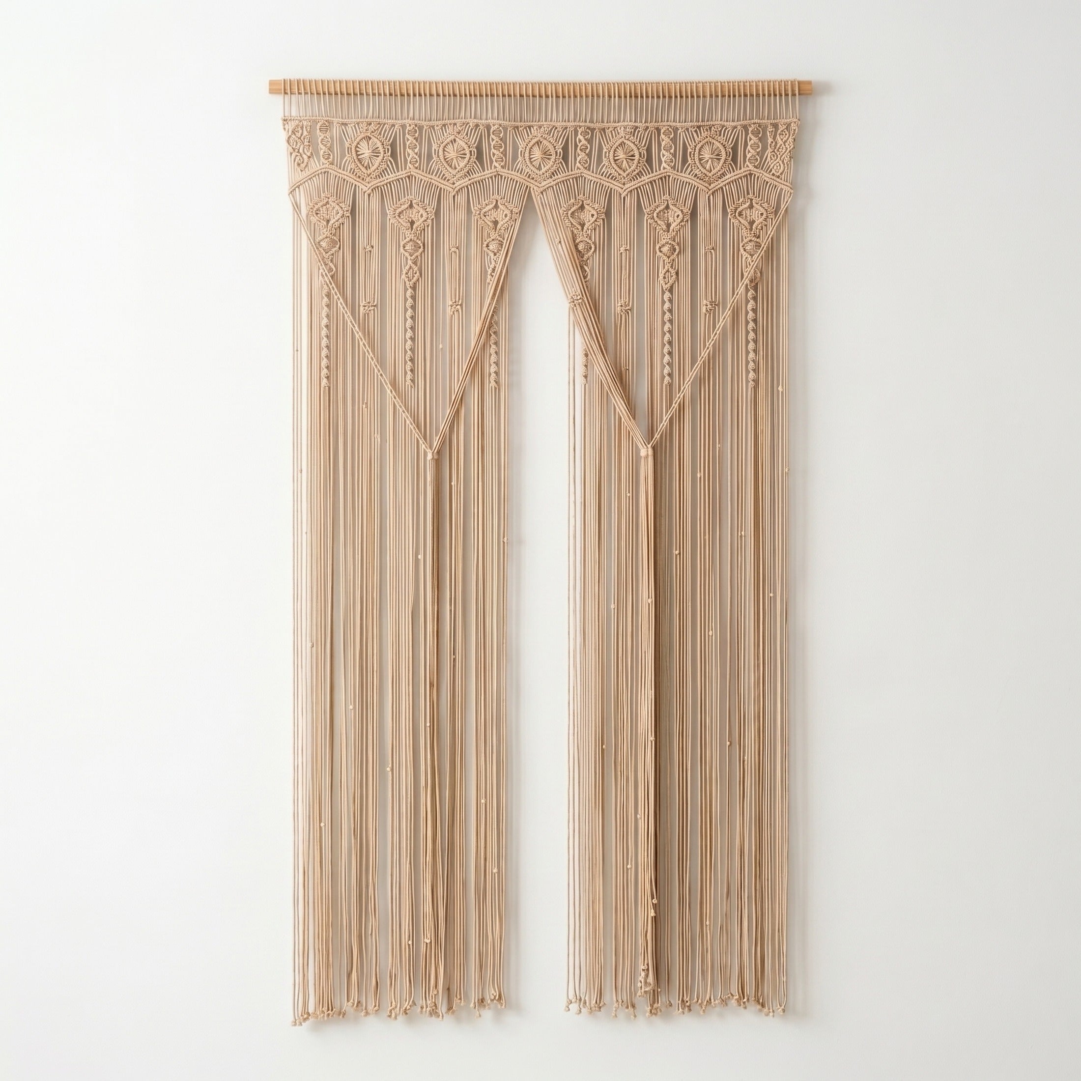 Macrame Curtain for Boho Window Decor and Textile Art C26